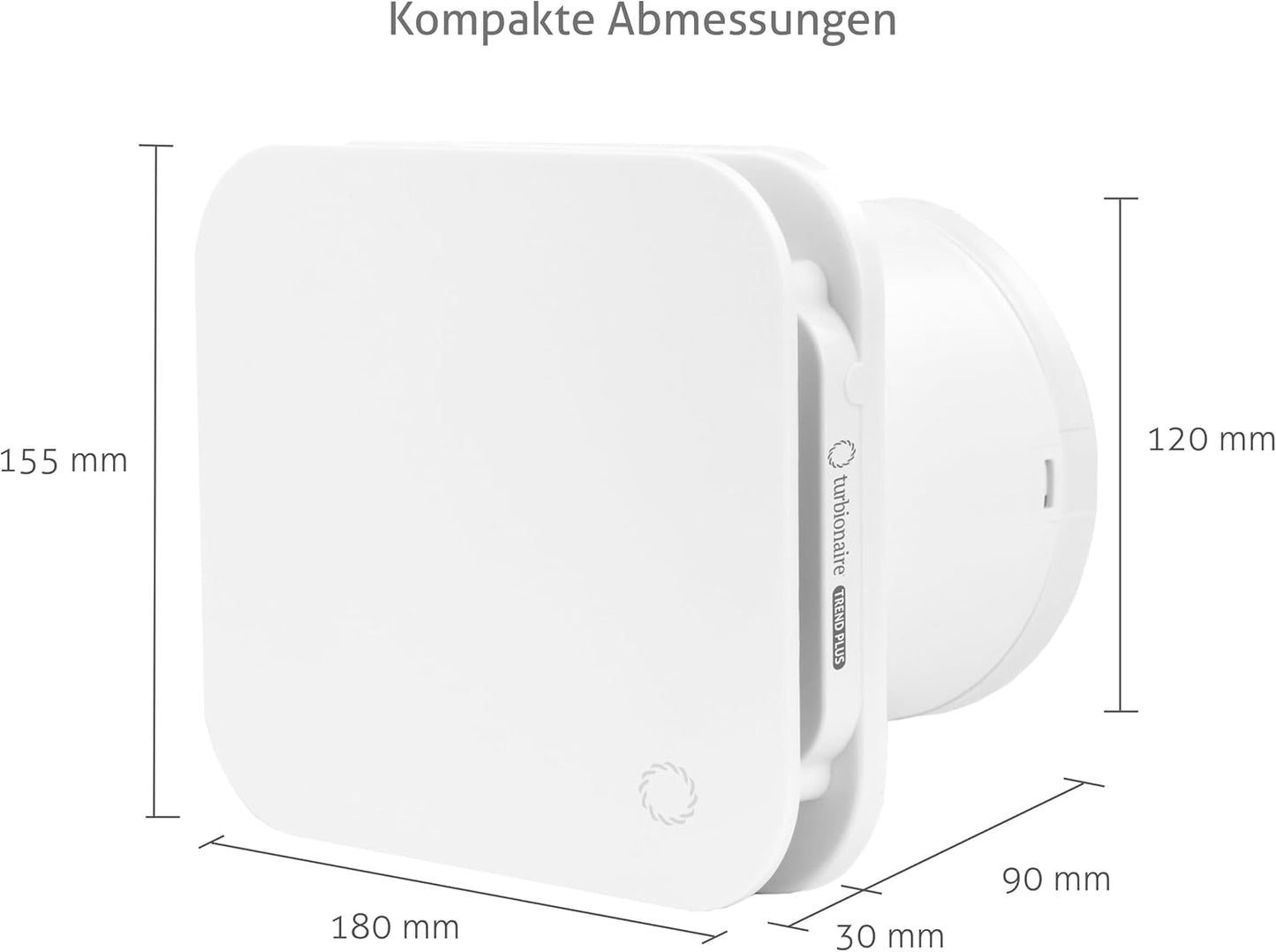 Badlüfter Trend Plus mit Fernbedienung, Mattweiss 120mm