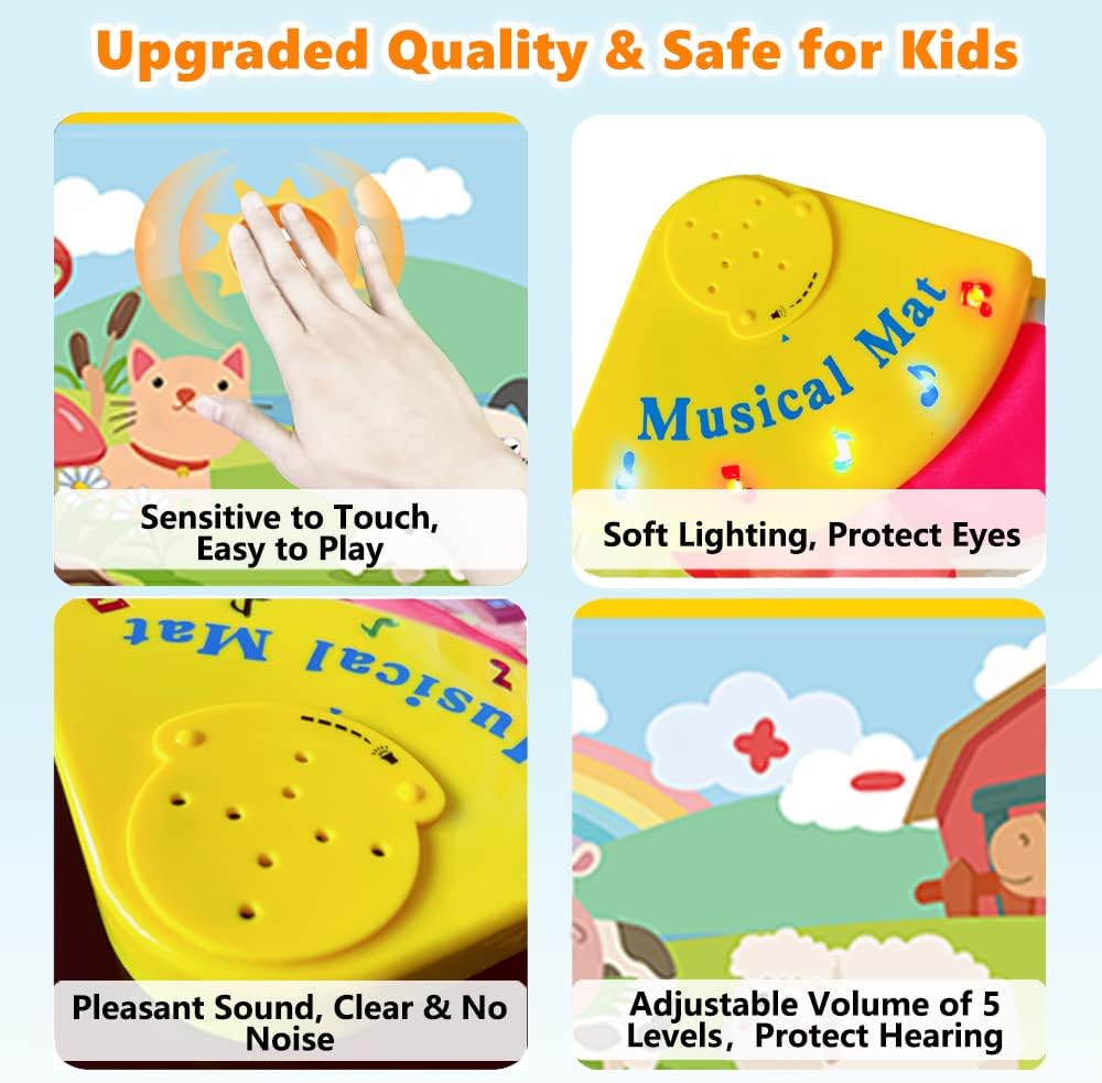 Musik-Klaviermatte für Kinder mit Tiergeräusche, 9 Farben - Tiergeräusche