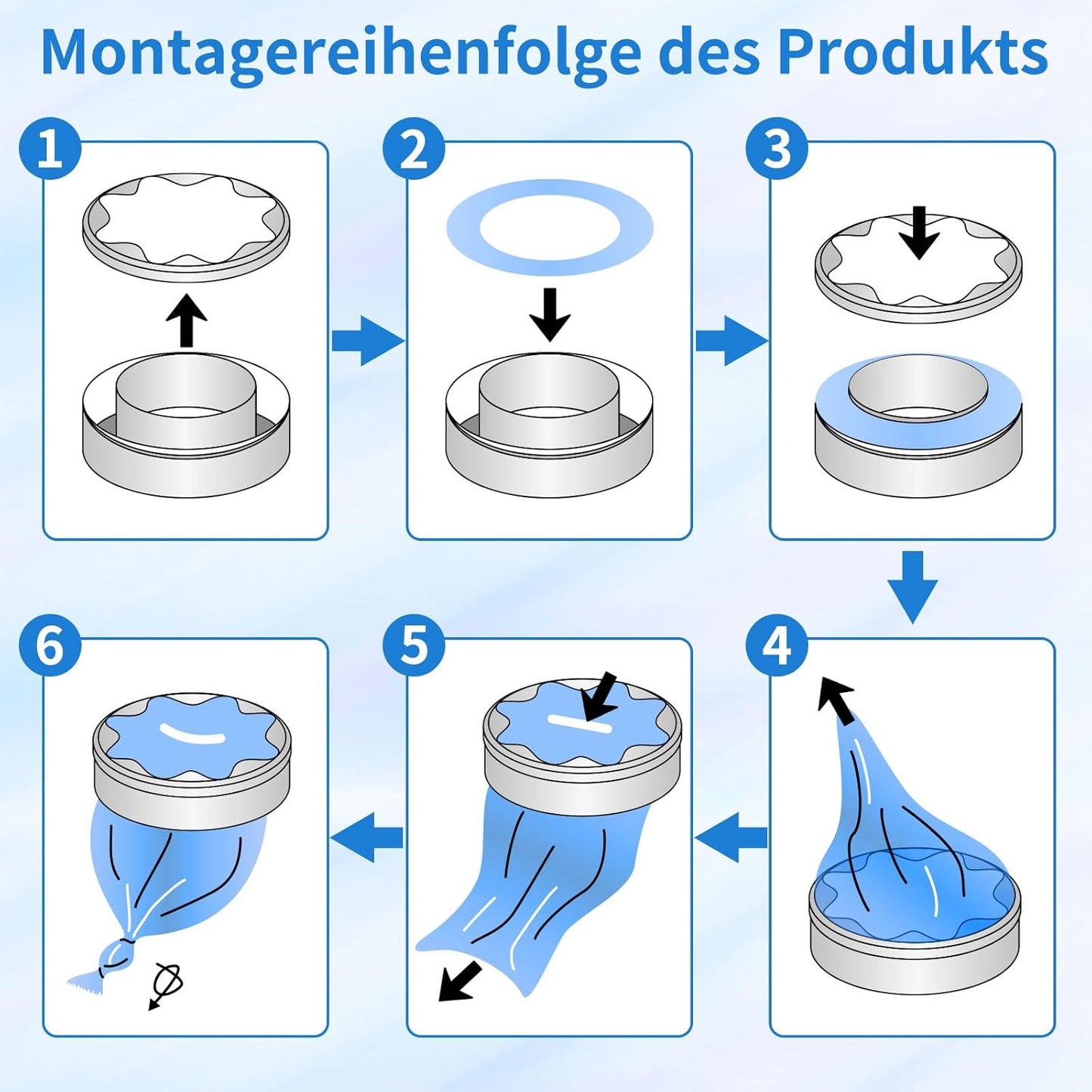 16er-Pack Nachfüllkassetten für Windeleimer, 16 Stück,blau