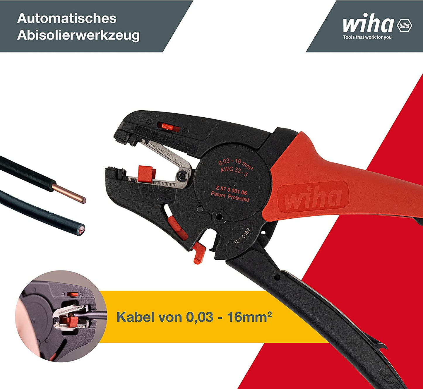 Abisolierwerkzeug automatisch, Abisolier-Zange, 200 mm