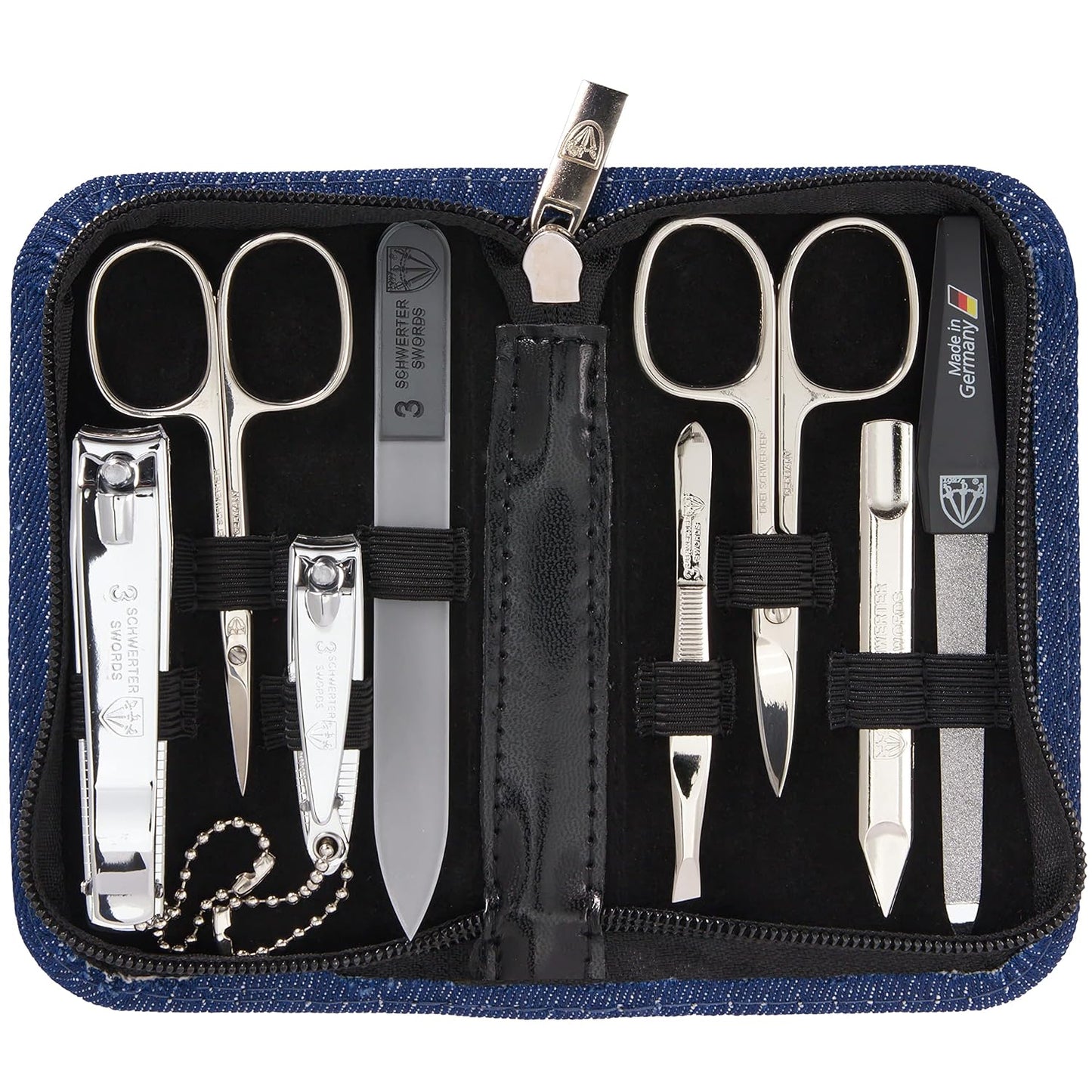 Maniküre Set Roma, BLAU / TEXTIL JEANS