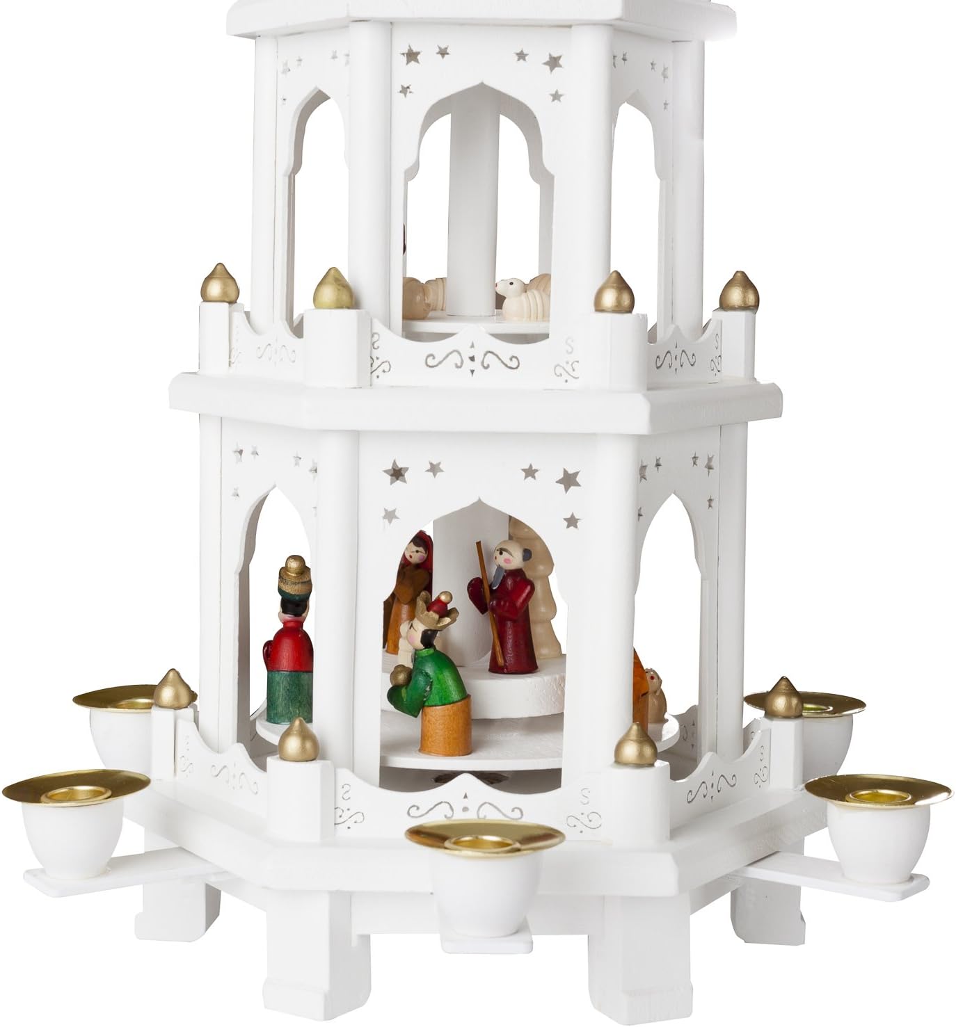 Weihnachtspyramide, Weiss - 45 Cm