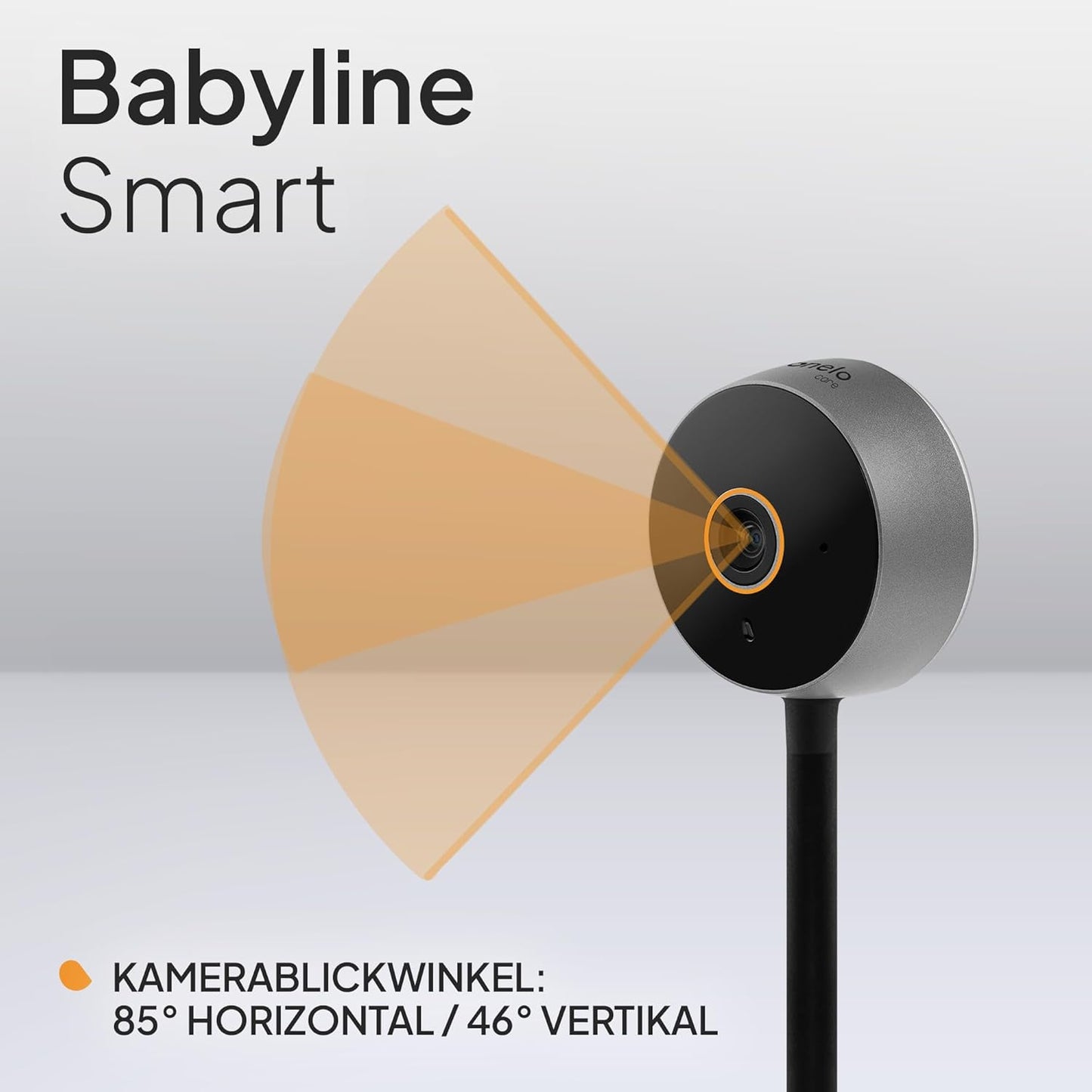 Care Babyline Smart mit Kamera, Nachtsicht, Bewegungs- und Geräuscherkennung, Schwarz