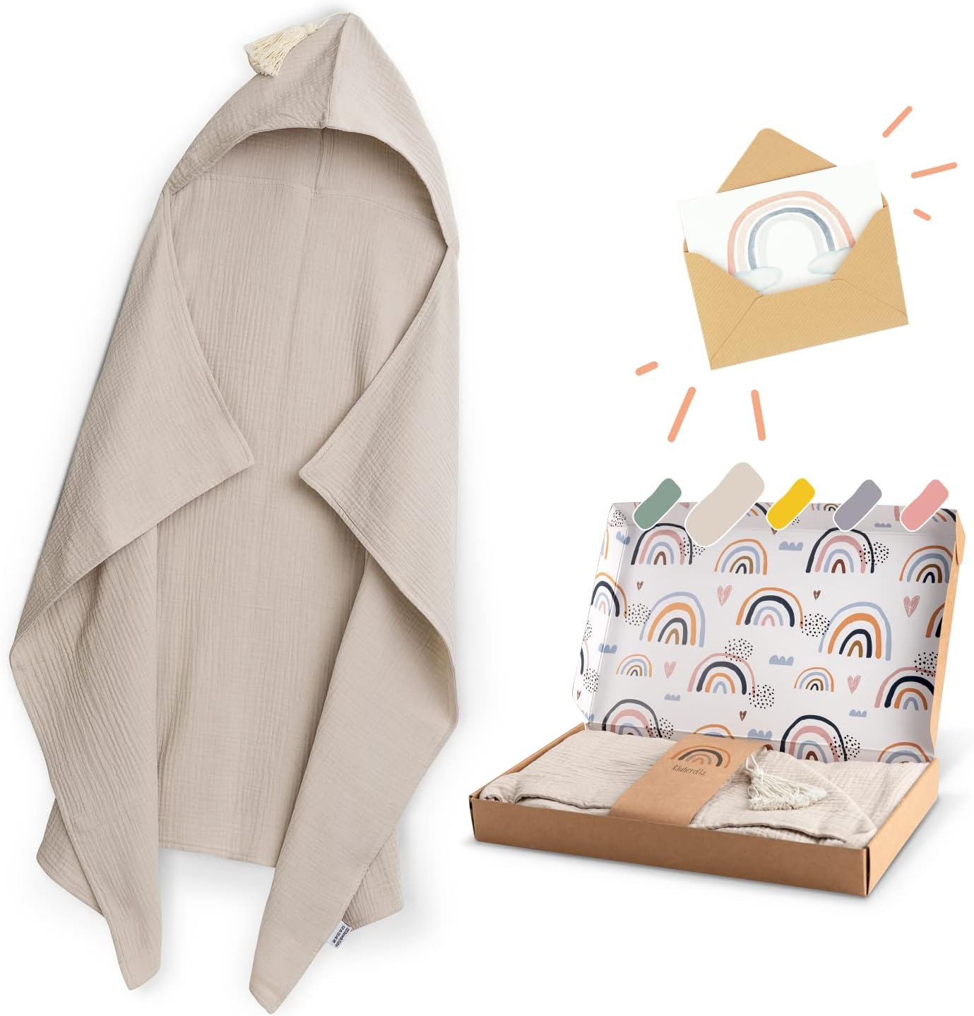 Baby-Kapuzenhandtuch, Beige