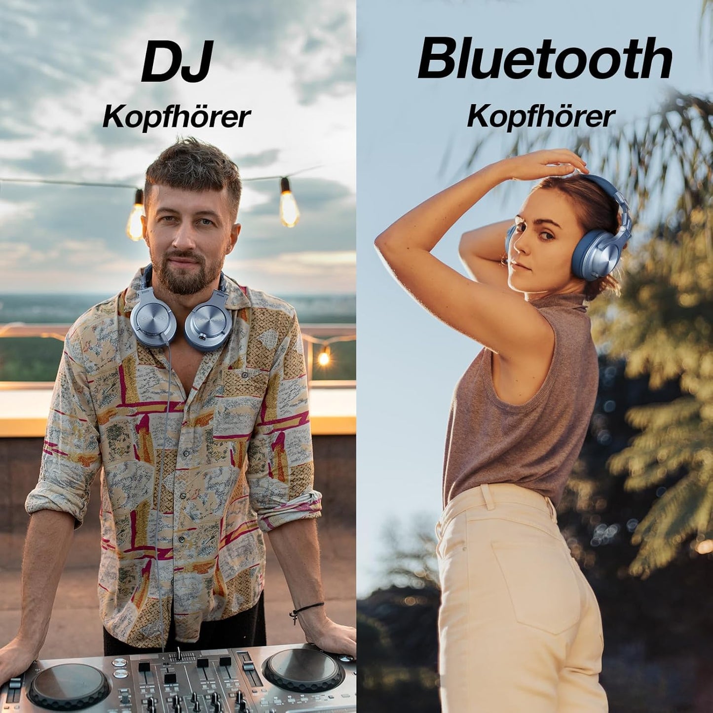 Bluetooth Over-Ear Kopfhörer mit HiFi Stereo, Himmelblau