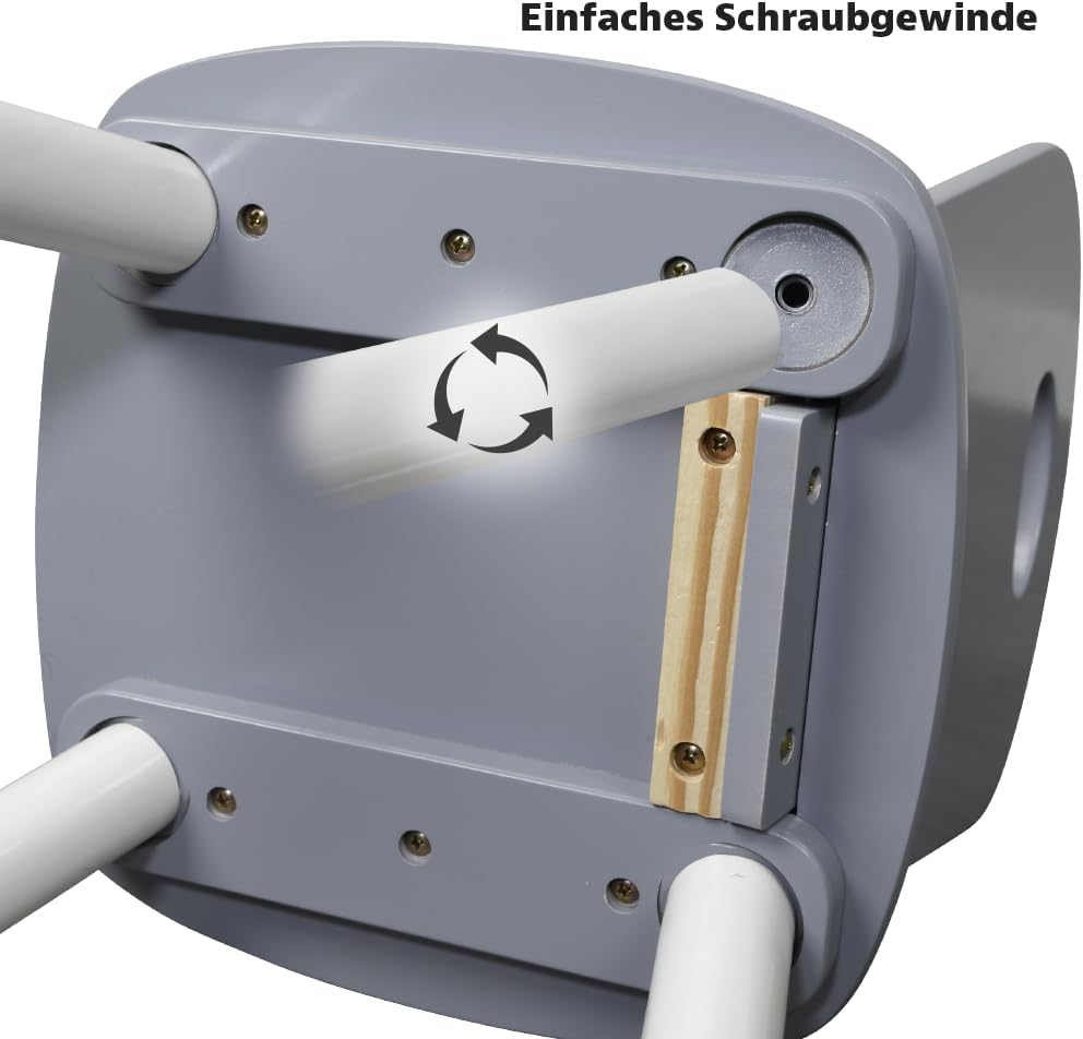 Kindertisch mit 2 Stühlen, Weiss, Grau