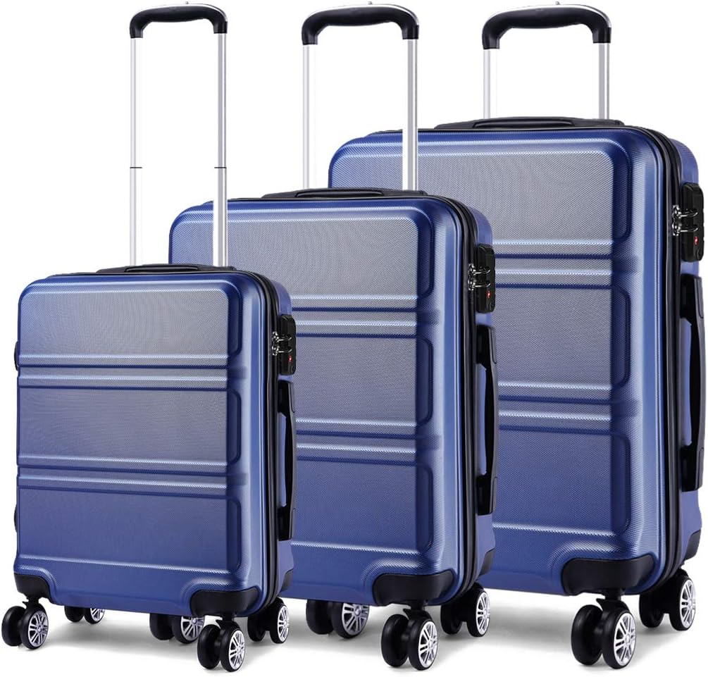ABS Kabinenkoffer Handgepäck mit TSA-Schloss 55 cm, Dunkelblau