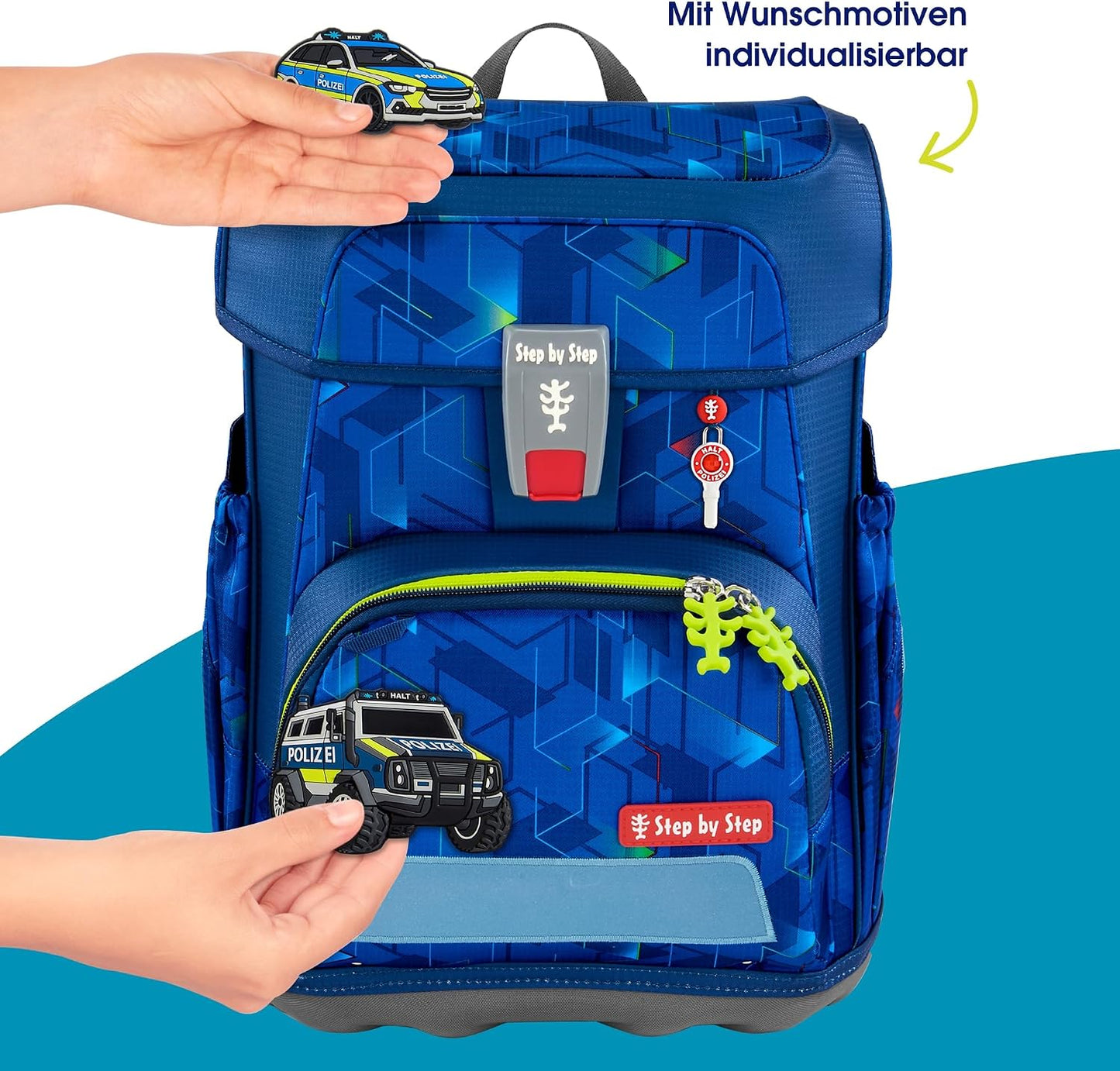 Schulranzen-Set Police Truck Charly, Police Truck Charly - Blau