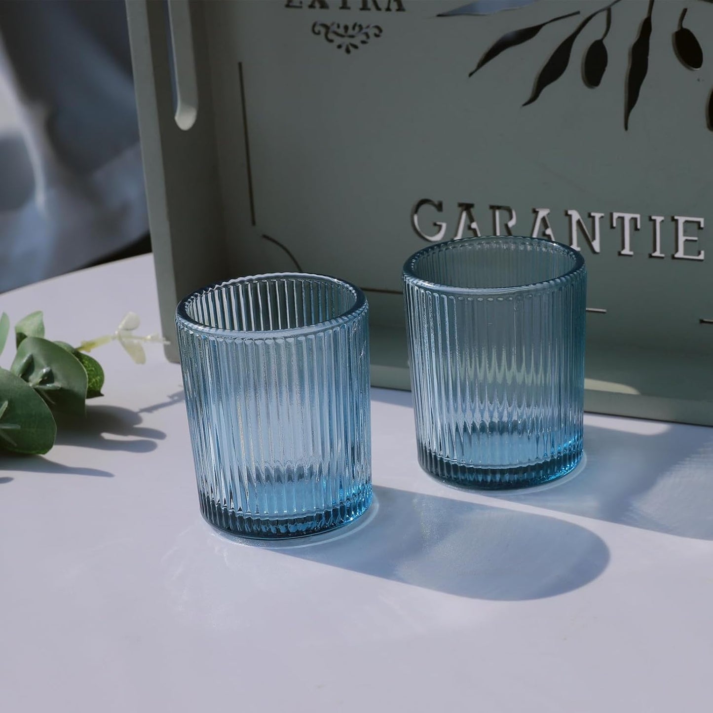 Teelichthalter-Set, Glas (12er-Set), Blau