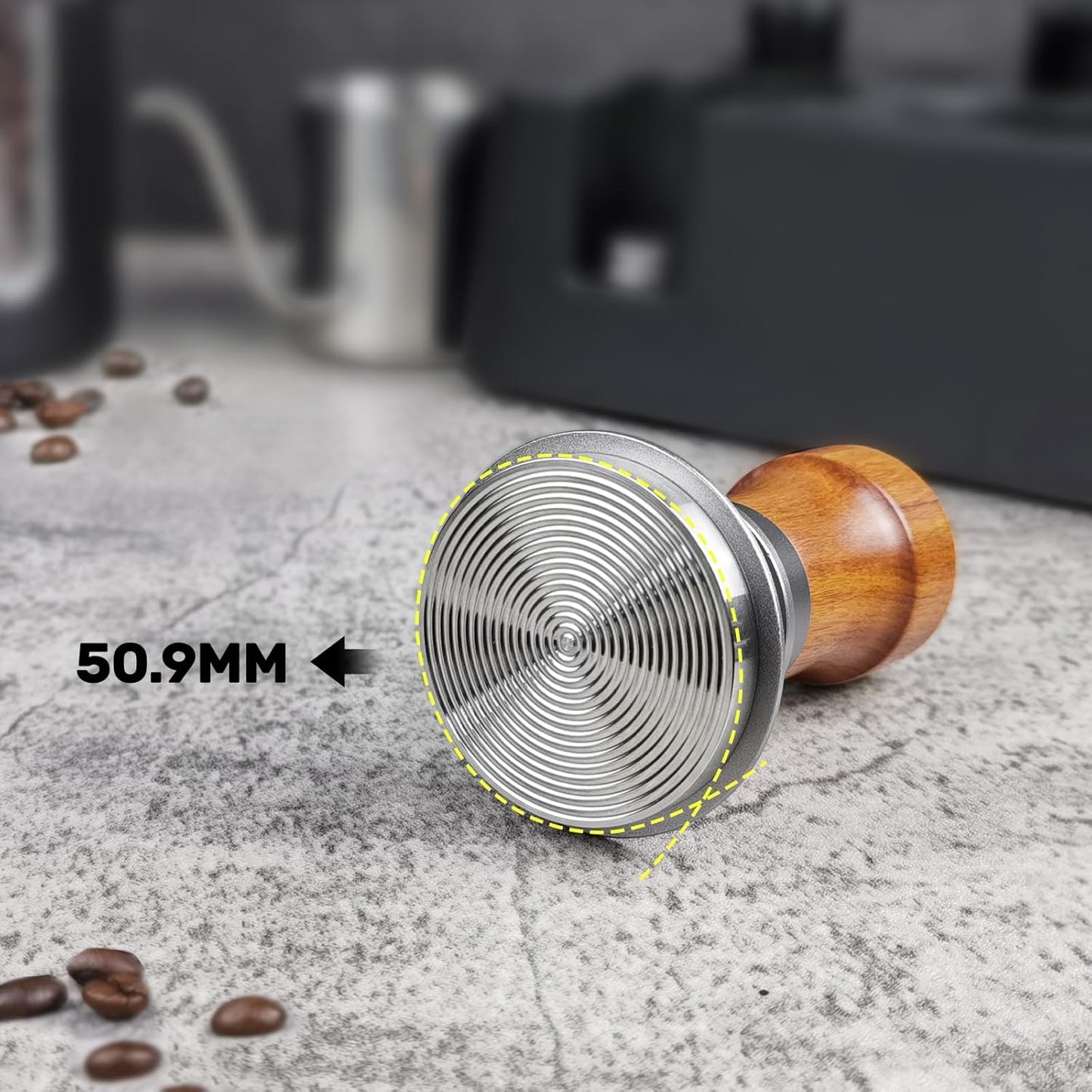 Kalibrierter Espresso Tamper, Silber / 51mm