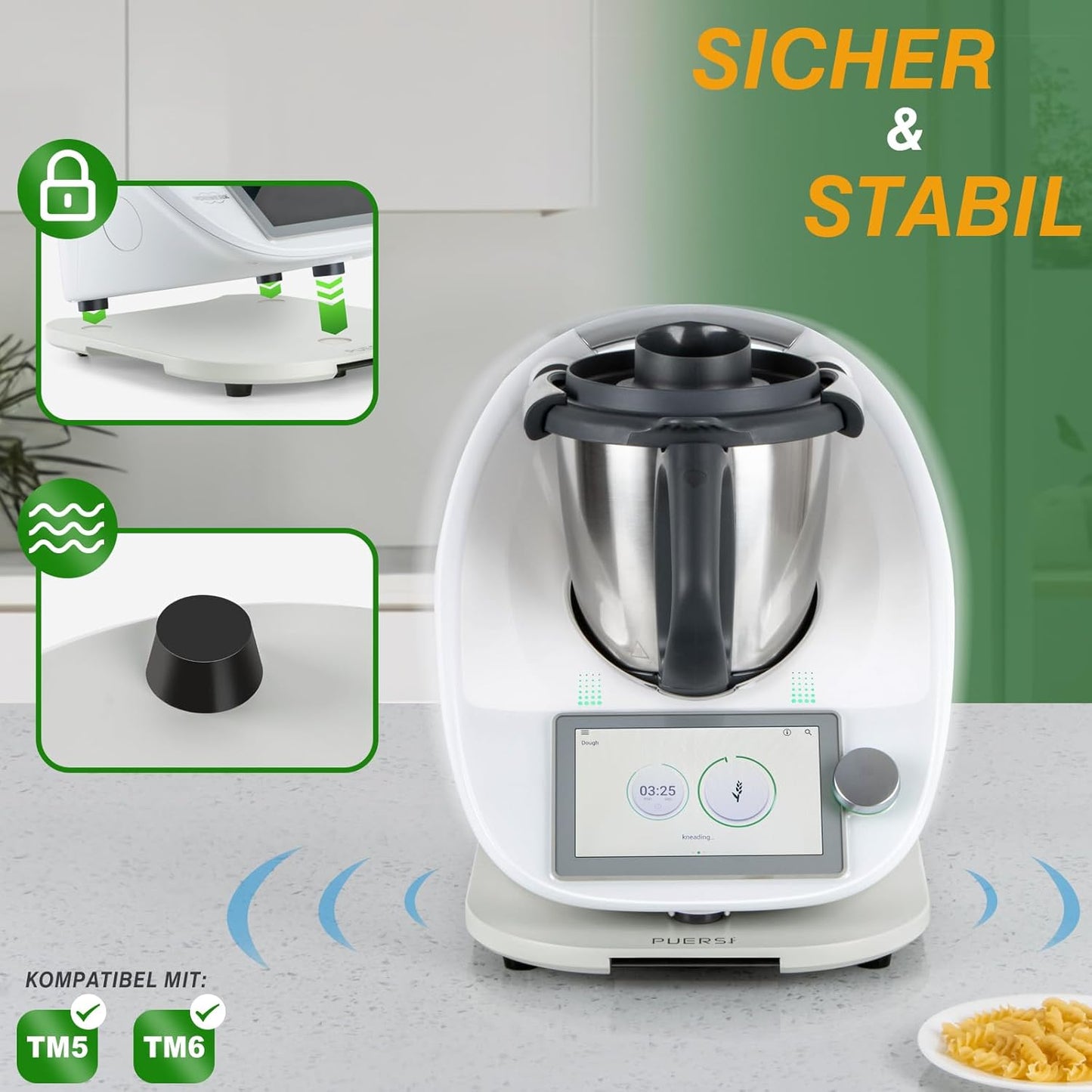 Gleitbrett für Thermomix, Schneeweiss
