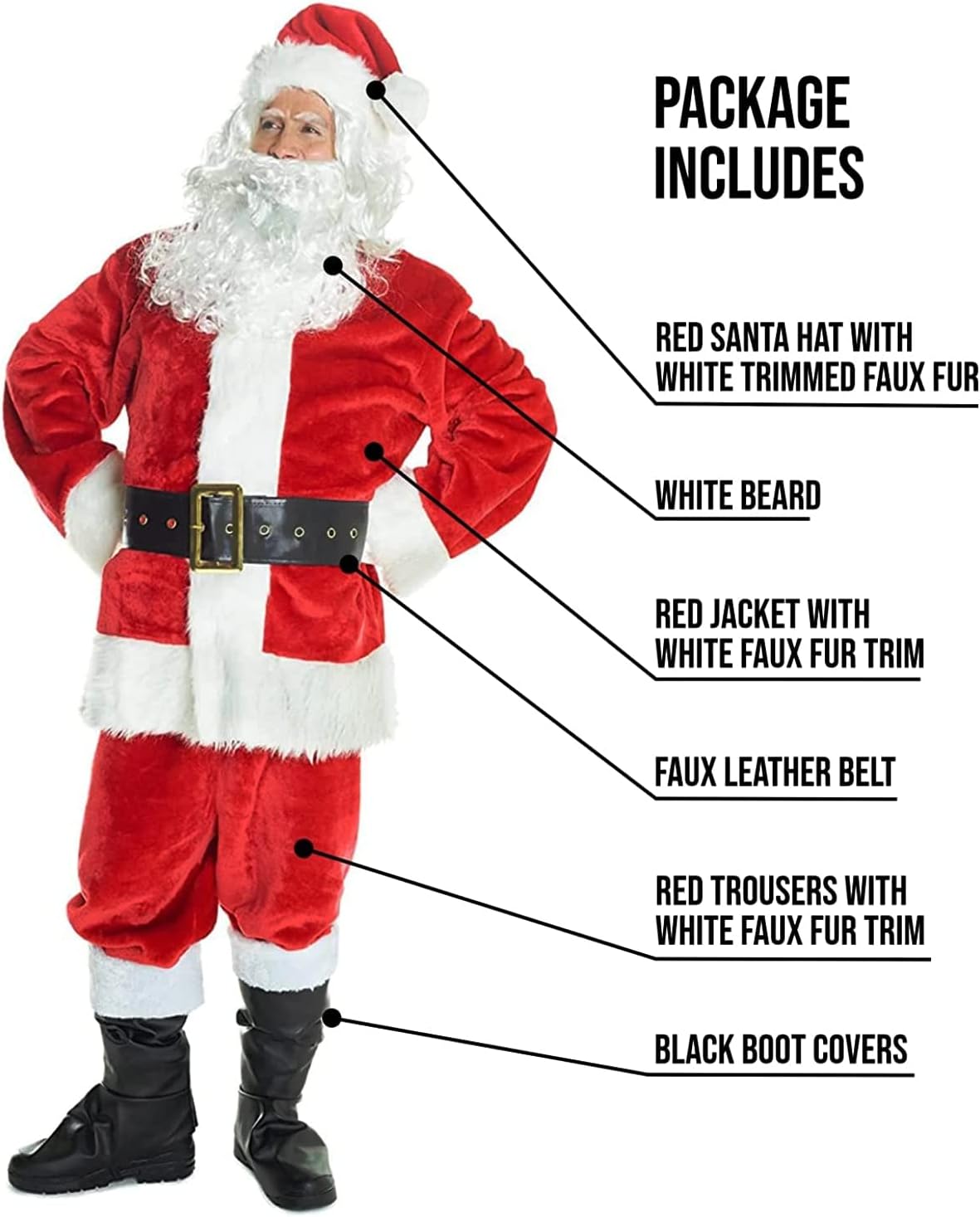 Weihnachtsmann-Kostüm für Herren, L