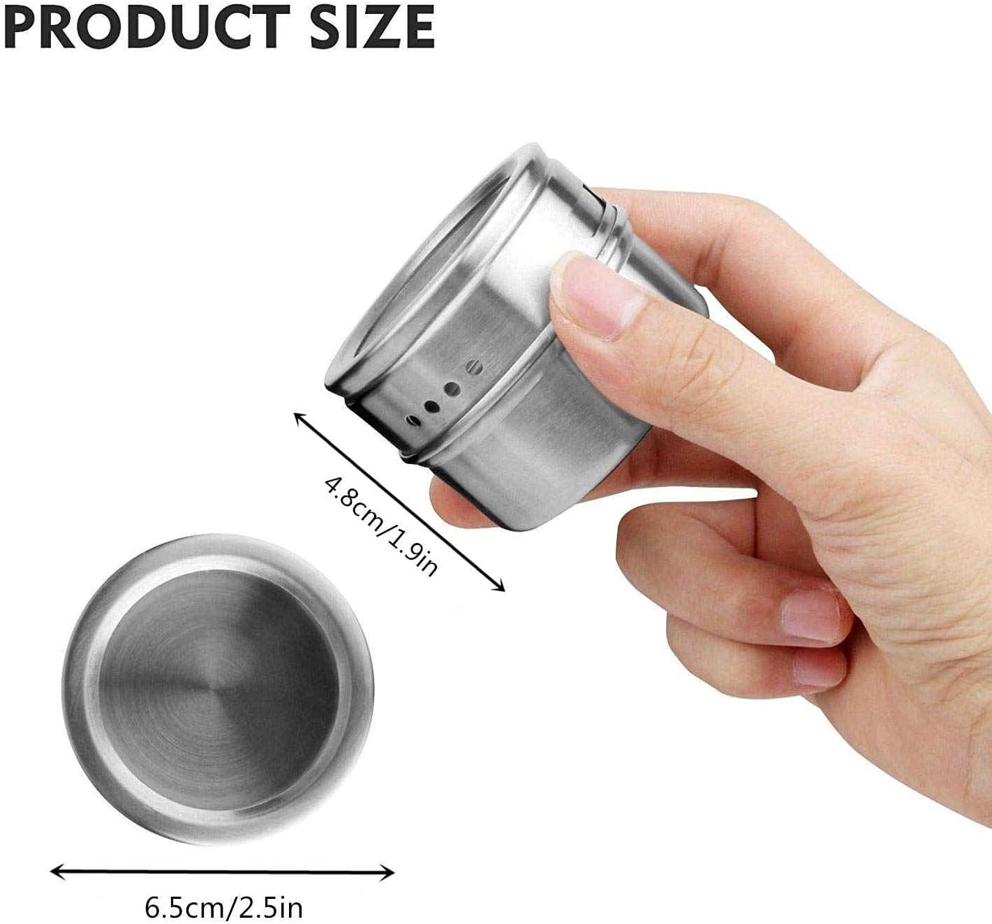 Magnetisches Gewürzdosen-Set, 6 Stück, inkl. 120 Etiketten
