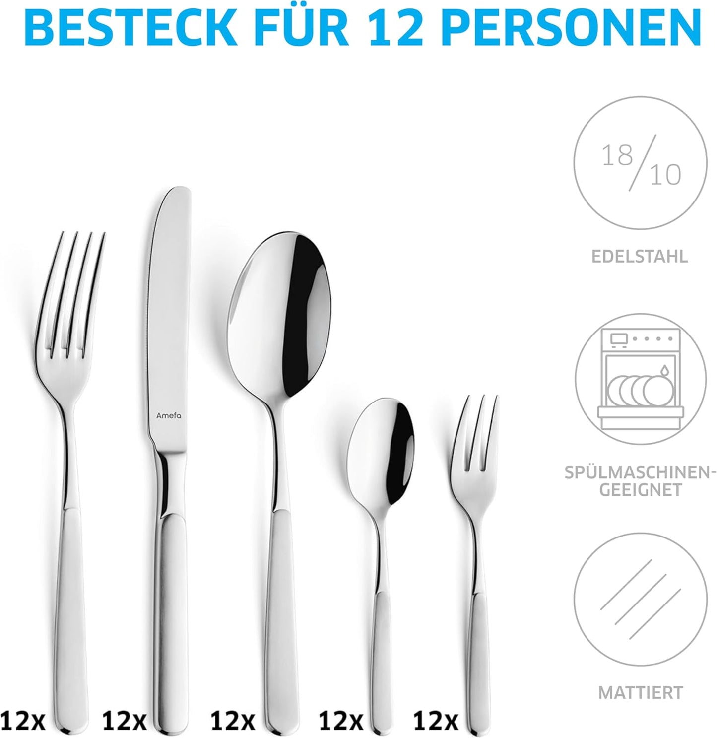 Satina Besteckset für 12 Personen, Satina