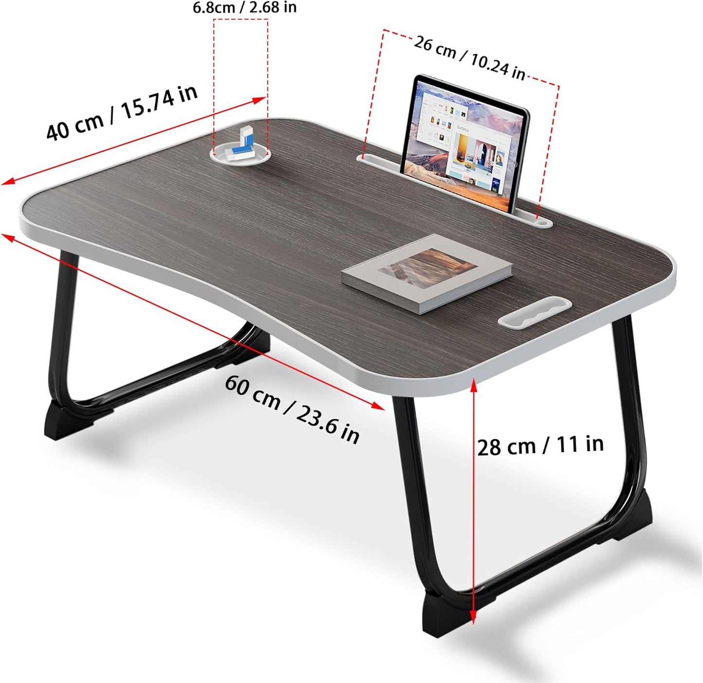 Tragbarer Laptop-Tisch, Dark Grey