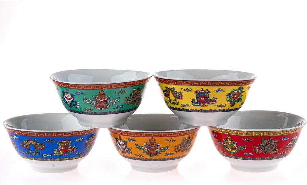 Asiatische Reisschalen mit Buddhismus-Motiven, Buddha