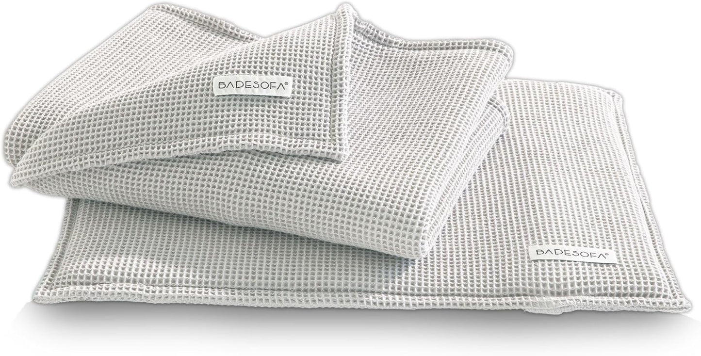 Sauna-Set mit Kissen & Handtuch, Sauna-Set, Grau