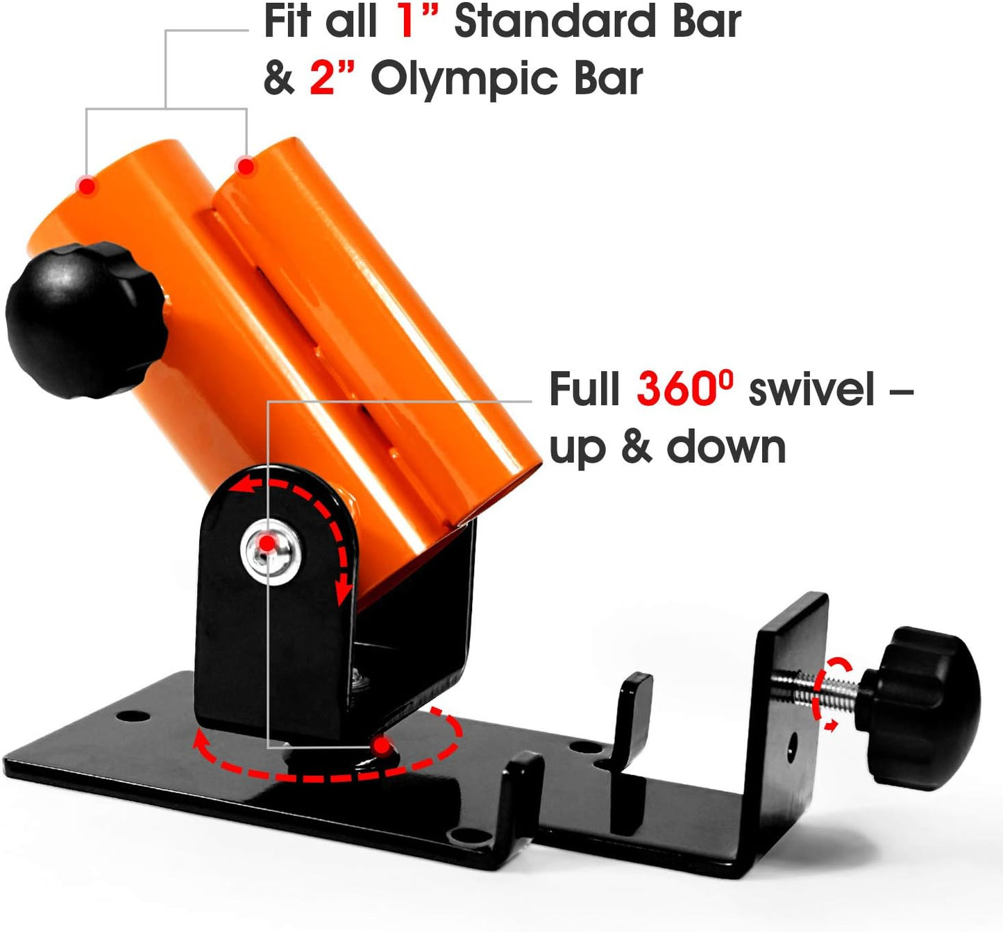 T-Bar Row Plattform 360° schwenkbar für Heimtraining, B. Orange