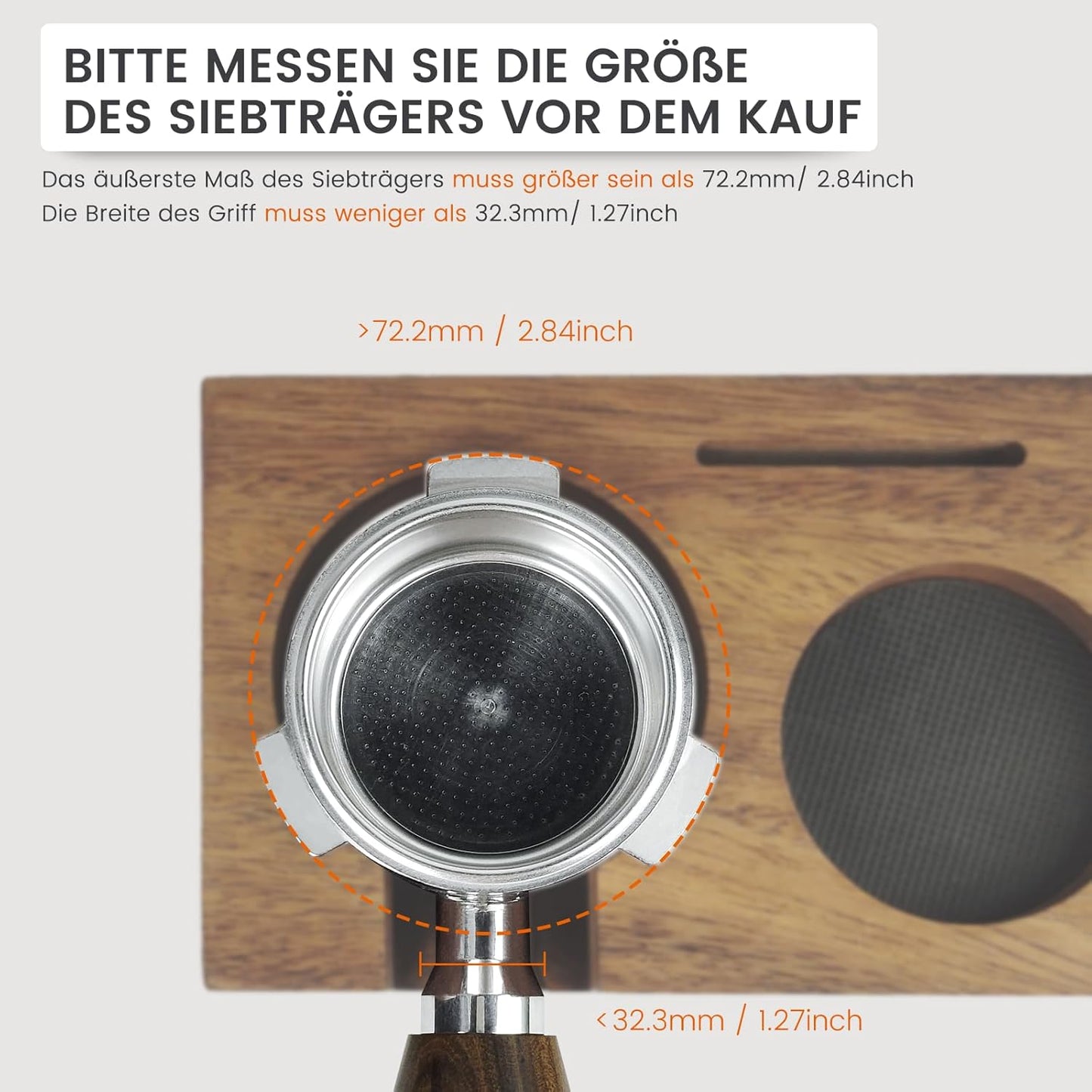 Tamperstation für Siebträger, 58mm, 58mm
