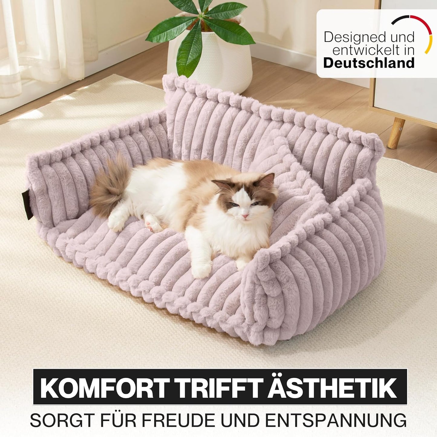 Katzensofa Chaffar, Zartrosa M (80cm)