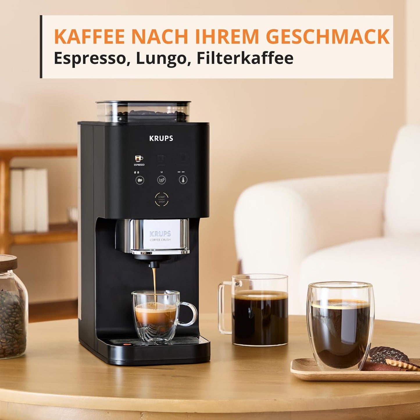 Coffee Crush Extra Kaffeevollautomat, Schwarz