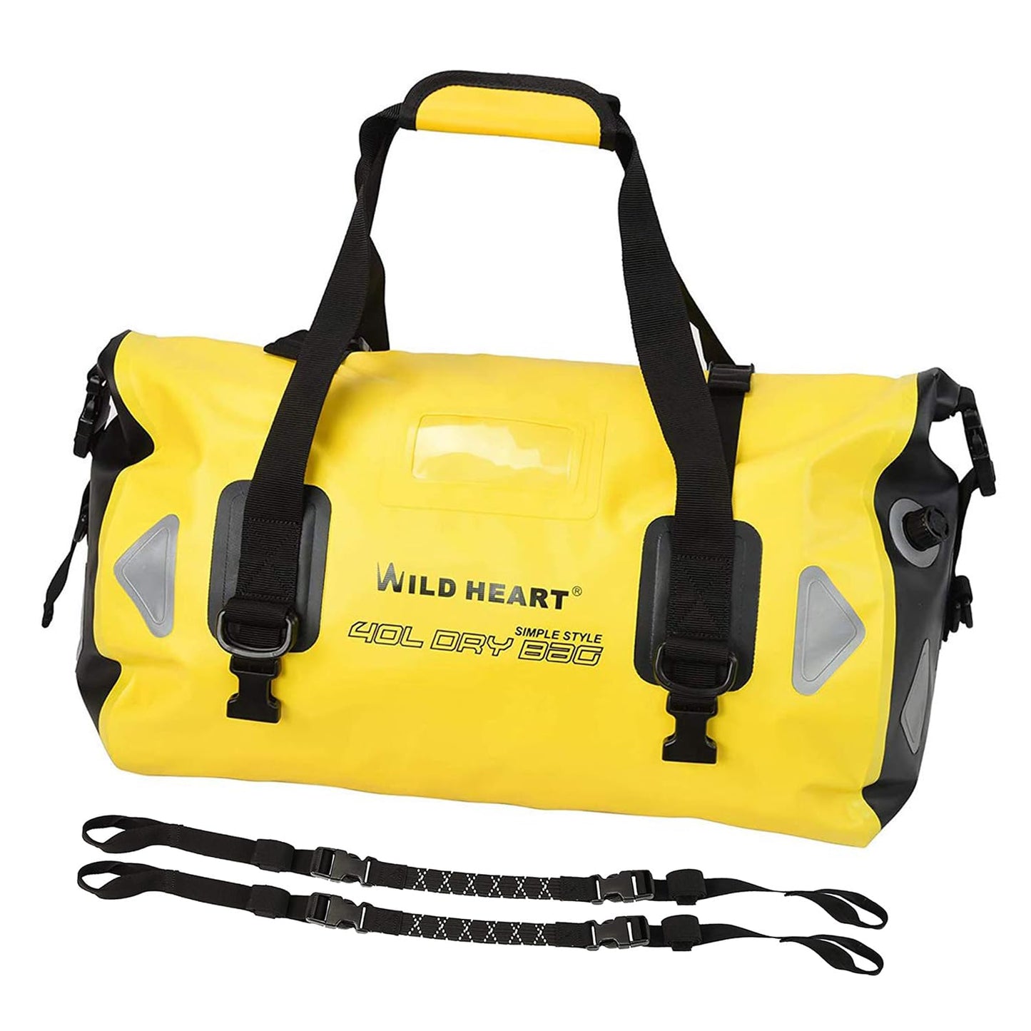 Wasserdichte Reisetasche mit Schultergurten, Gelb 66L