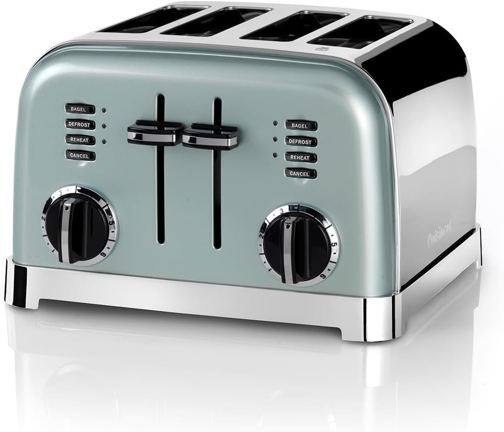4-Scheiben-Toaster mit breiten Schlitzen und 6 Bräunungsstufen, 4-Scheiben Pistaziengrün