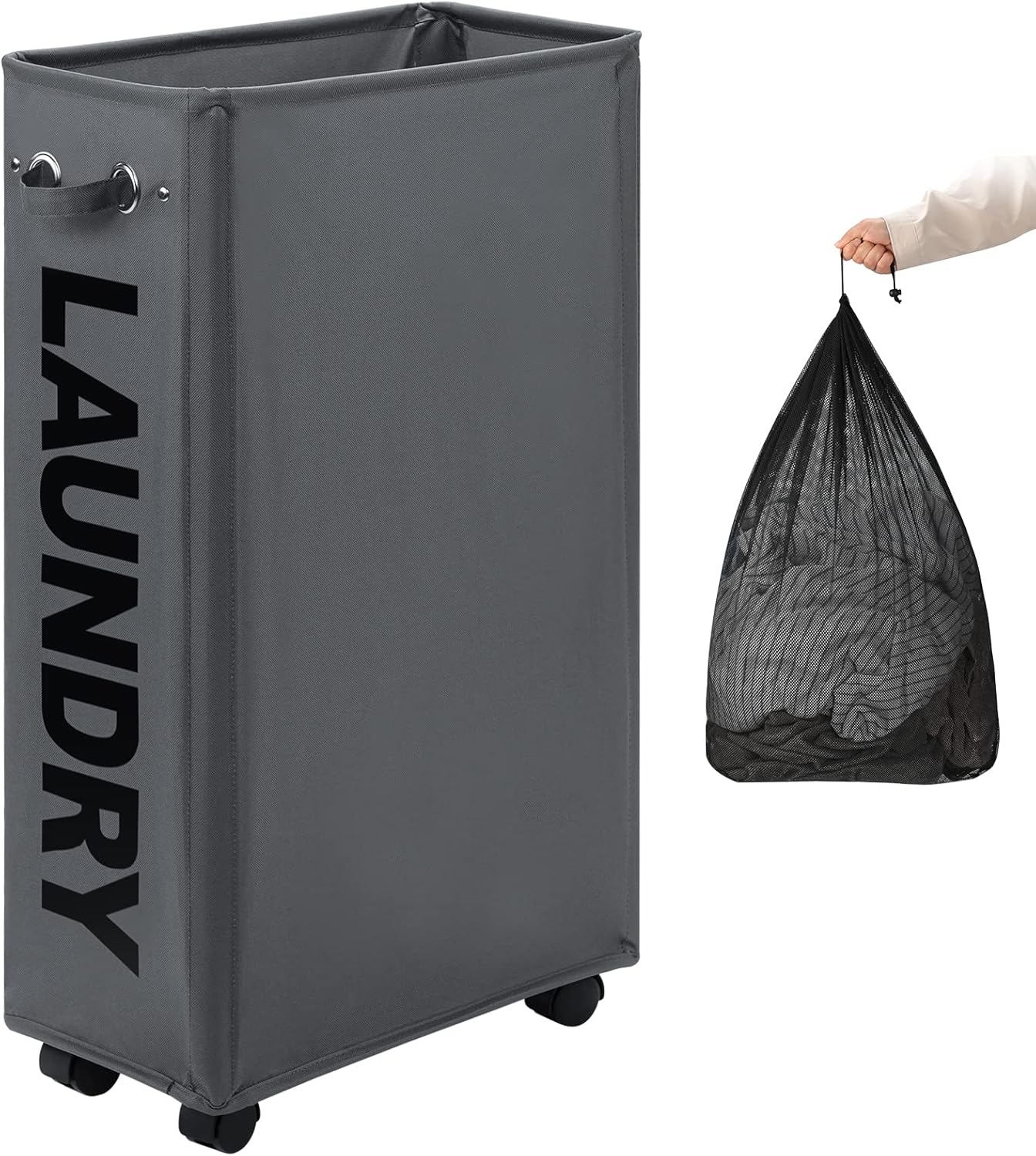 Falbarer Wäschesack mit Rad, Dunkelgrau/L / Slim Pro 29"