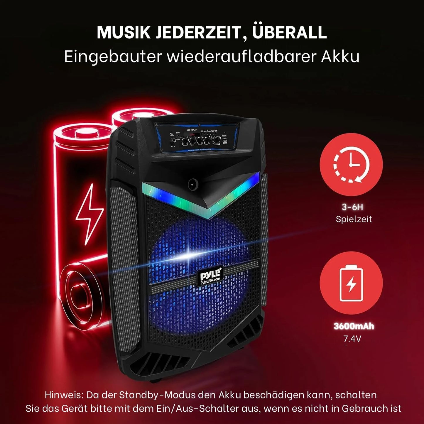 PA Bluetooth Lautsprecher mit Karaoke-Funktion, 12" Subwoofer