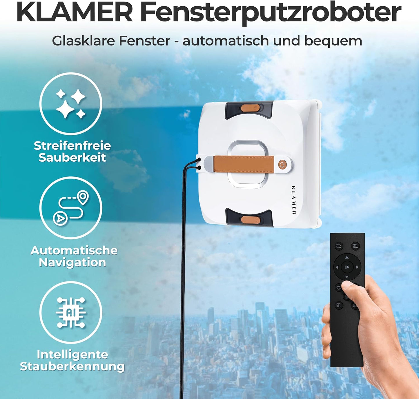 Fensterputzroboter mit automatischer Kanten-Erkennung
