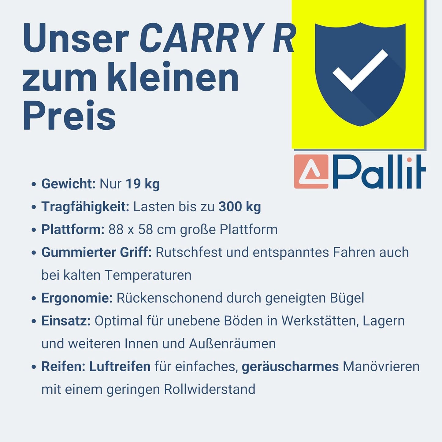Klappbarer Transportwagen mit lenkbarer Luftbereifung