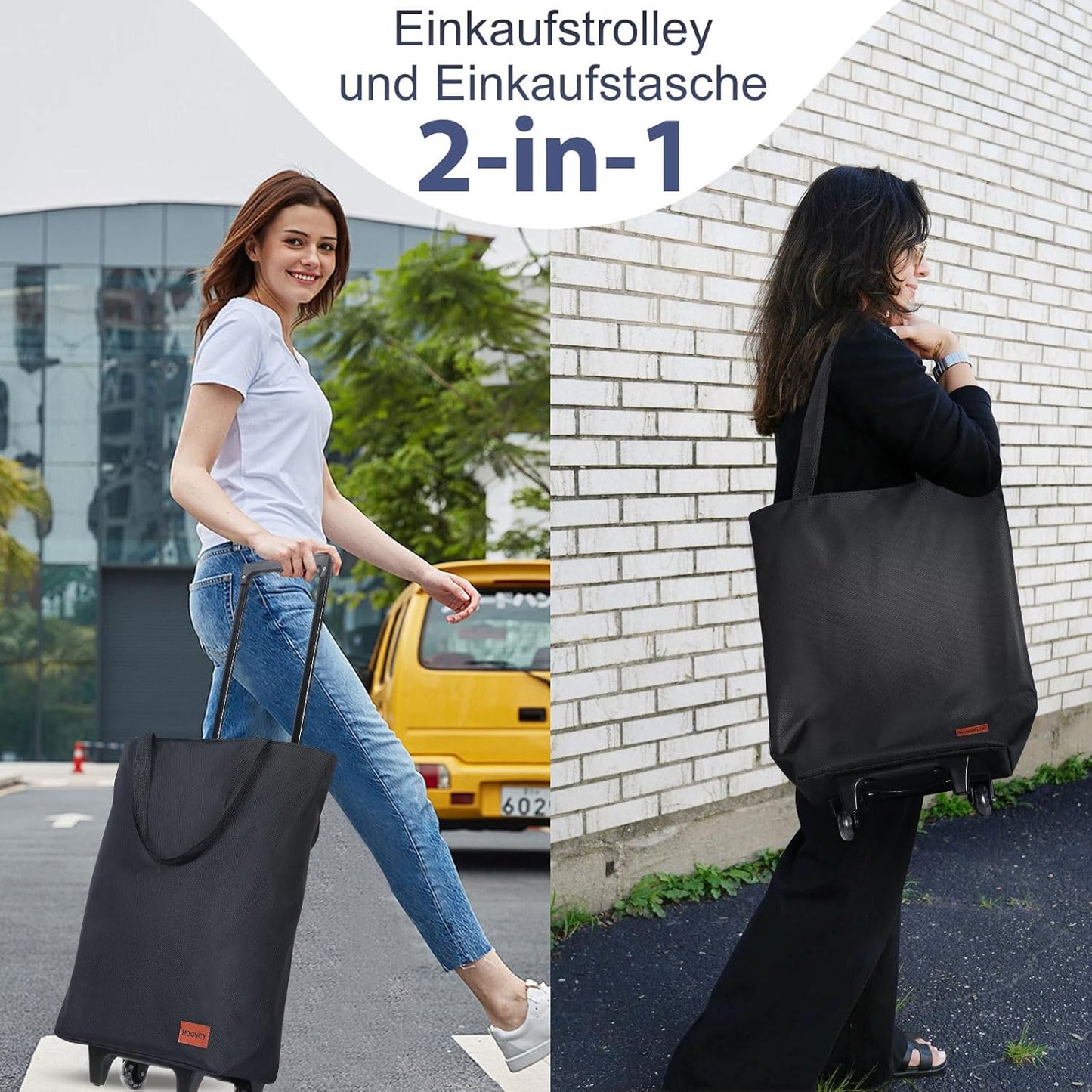 2in1 Einkaufstrolley, Schwarz