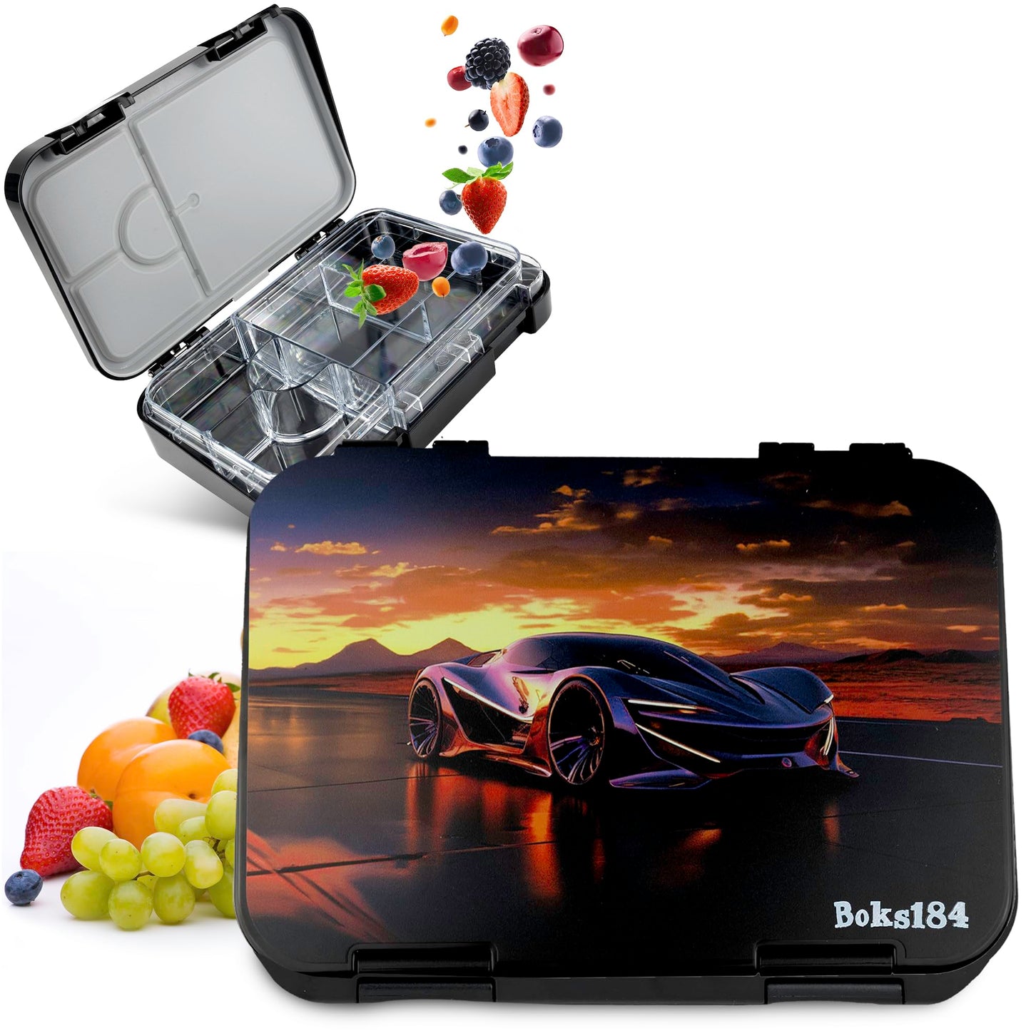 Auslaufsichere Kinder Bento Box mit Automotiv, Auto