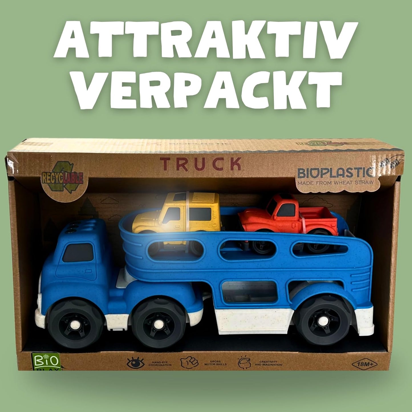 Autotransporter mit 2 Autos, Autotransporter Blau
