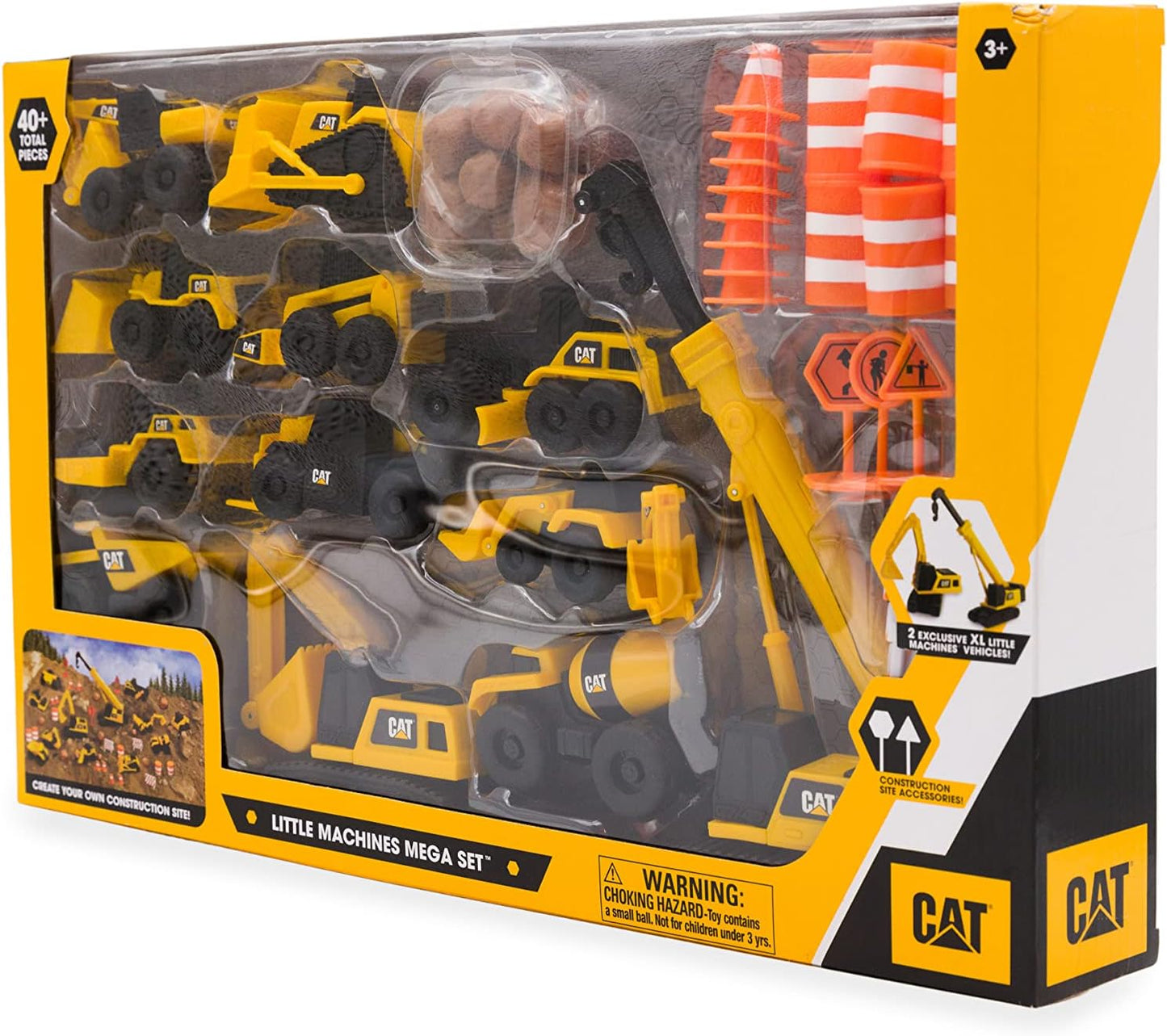 Kleine Baustellenmaschinen Mega-Set (40 Teile), Small Machines Megaset Yellow