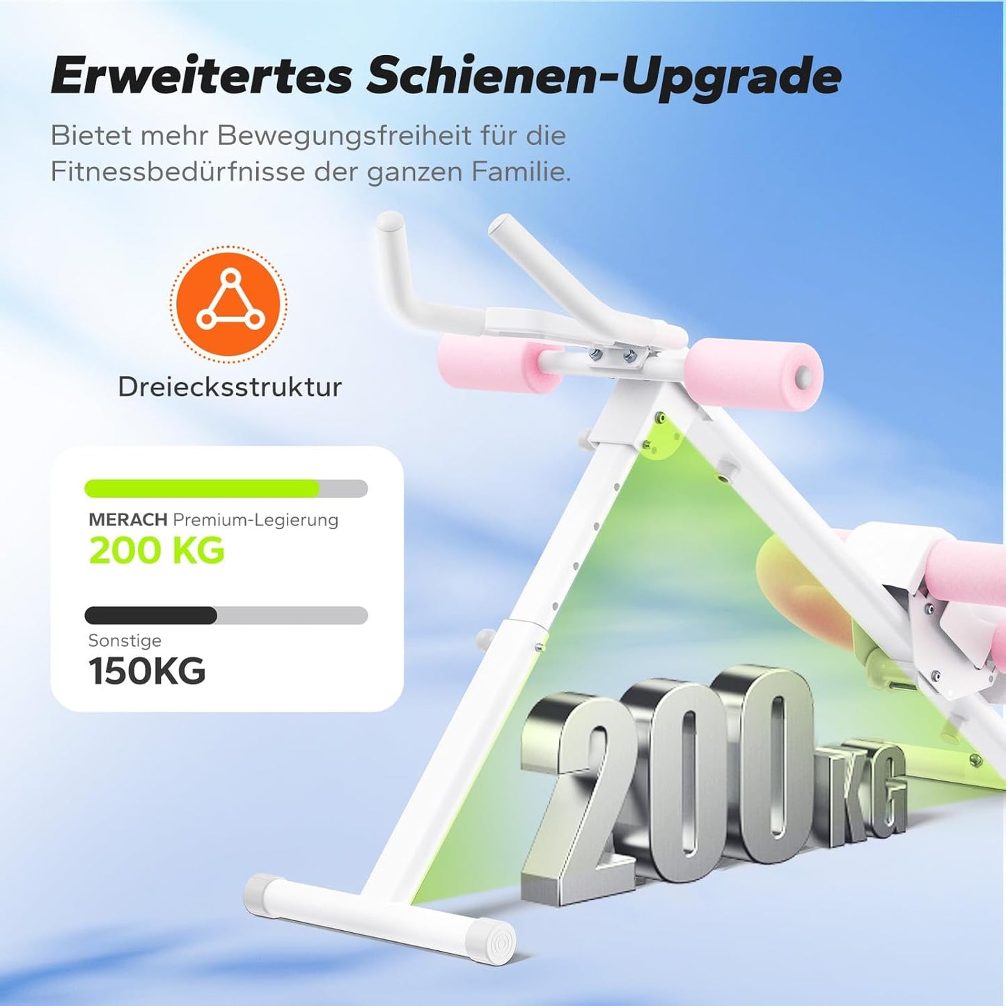 Bauchmuskeltrainer mit LCD-Monitor, Rosa