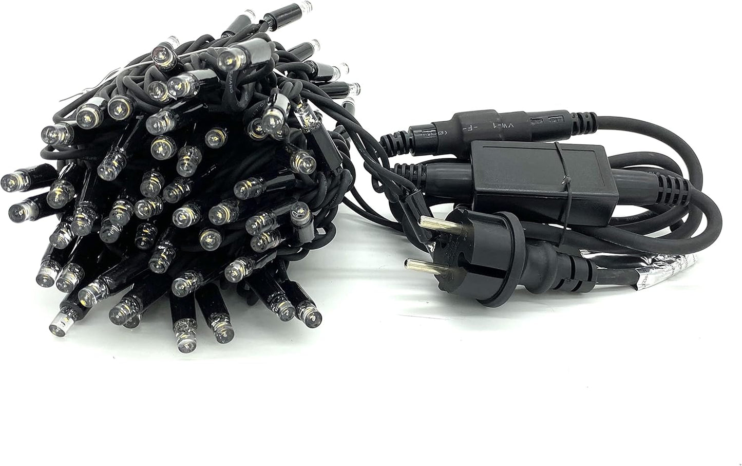 Profi LED Lichterkette, erweiterbar, 10m, 100 LEDs, Dauerlicht - Schwarzes Kabel, 10m Basiskette - Warmweiss