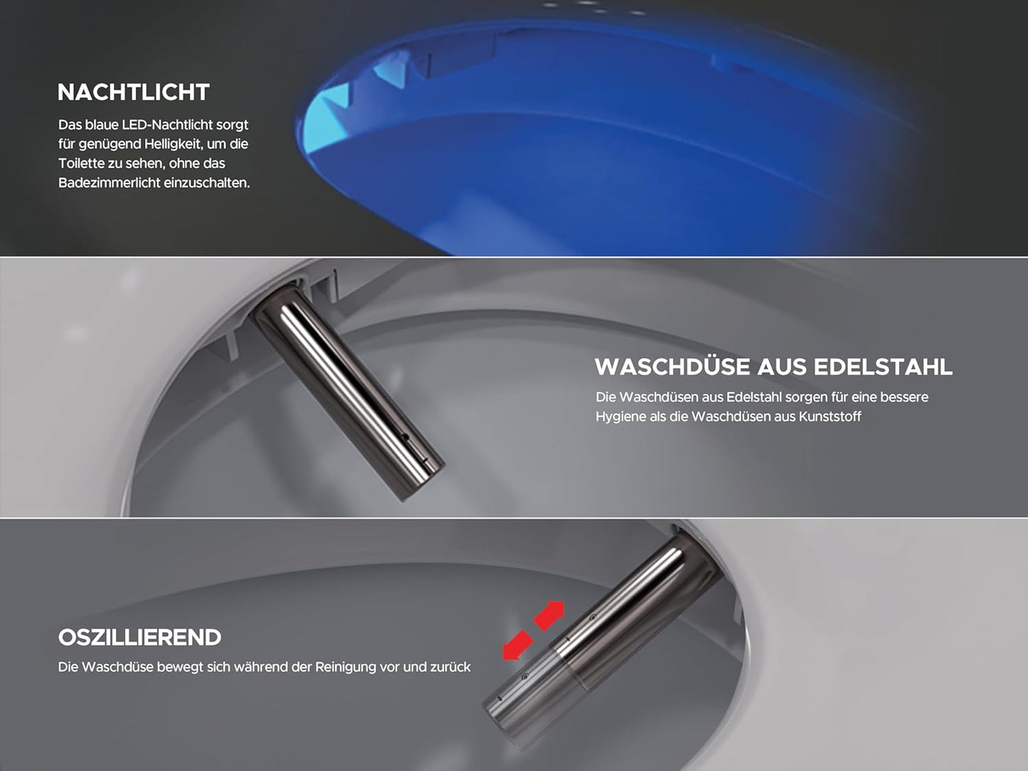 Elektronisches Bidet J430 mit seitlichem Bedienelement, J430 Standard