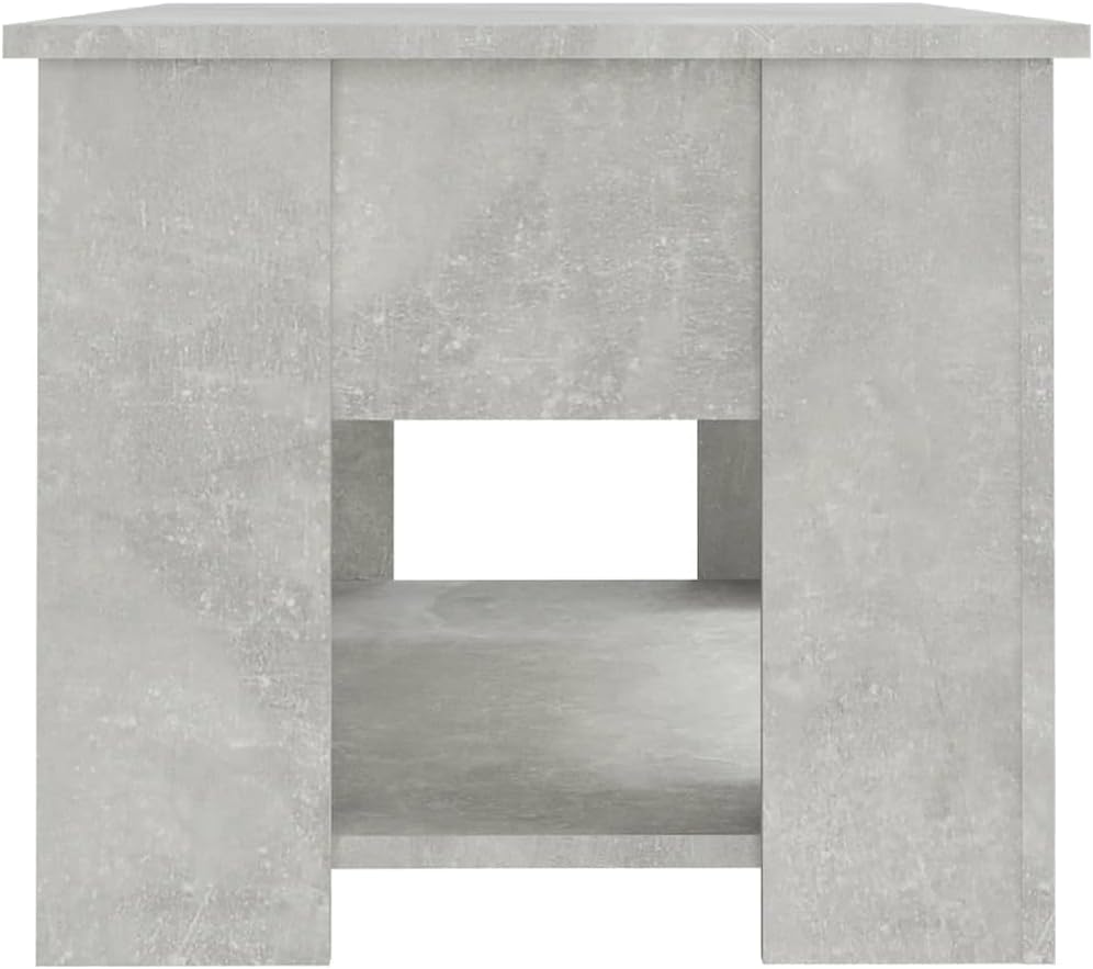 Höhenverstellbarer Couchtisch mit Stauraum, Betongrau, 79 x 49 x 42.5 cm
