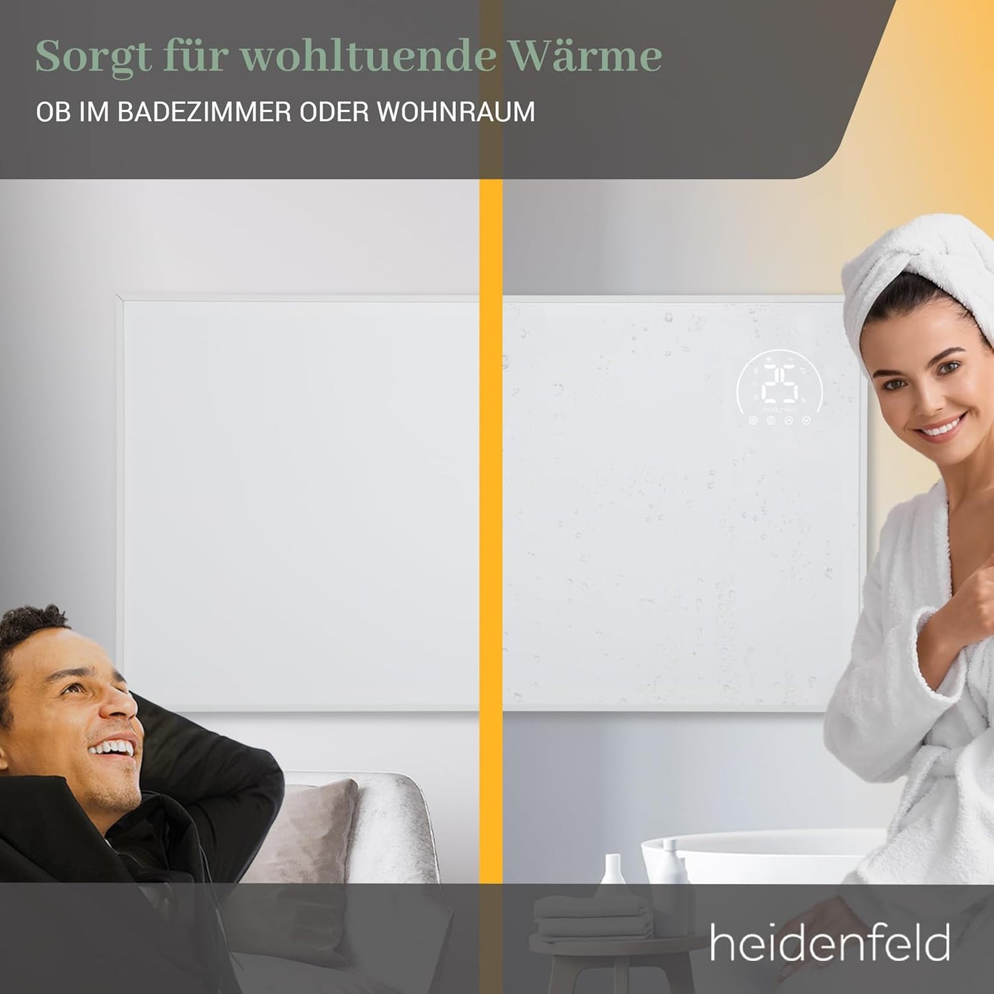 Infrarotheizung HF-HP140 mit 3in1 Steuerung via App, Fernbedienung, Touch-Bedienfeld, Hf-hp140 800 Watt