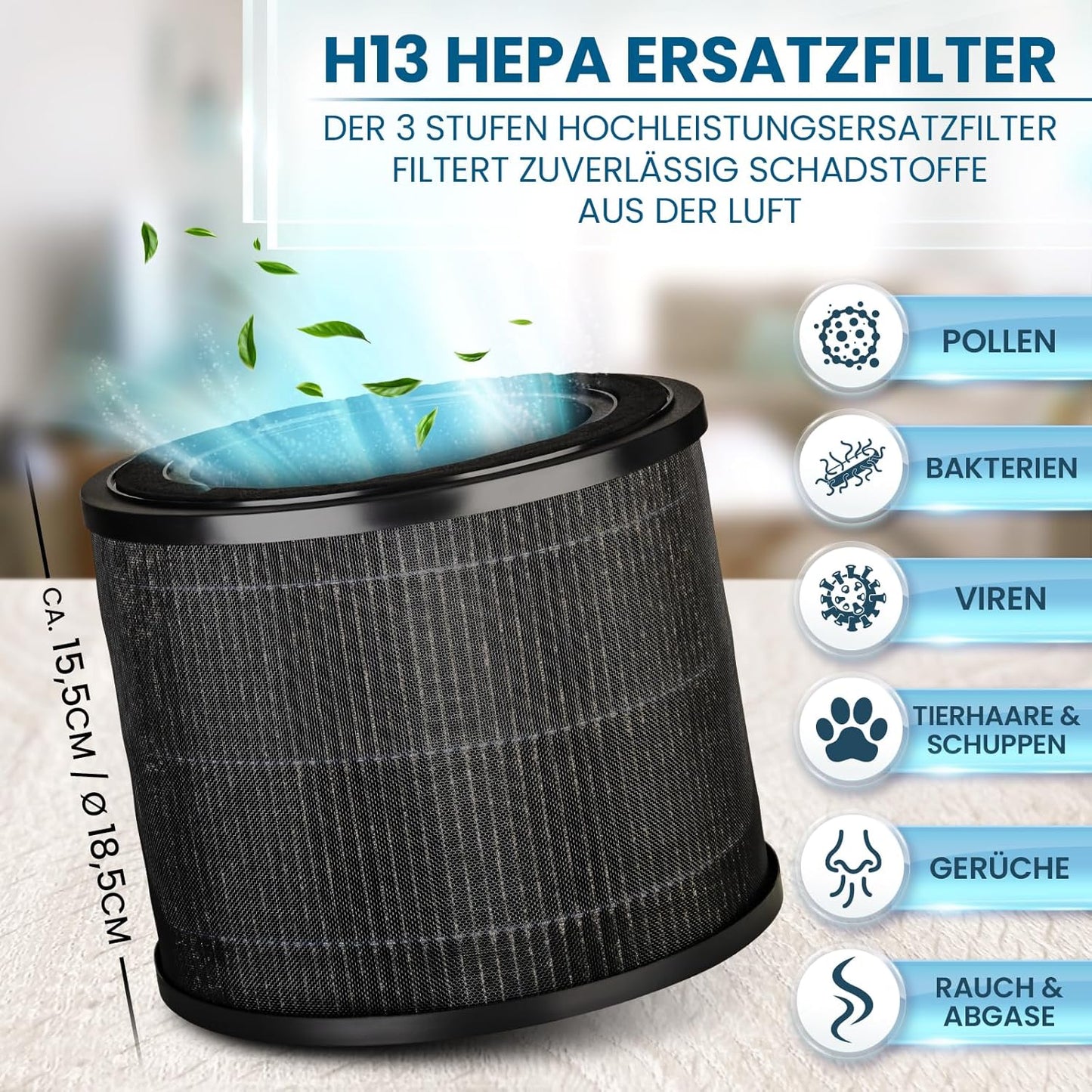H13 Hepa Ersatzfilter, 2 Ersatzfilter