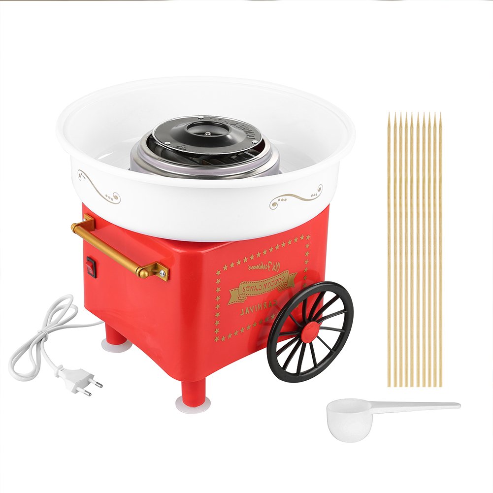 Zuckerwattemaschine mit Zubehör, A-rot.