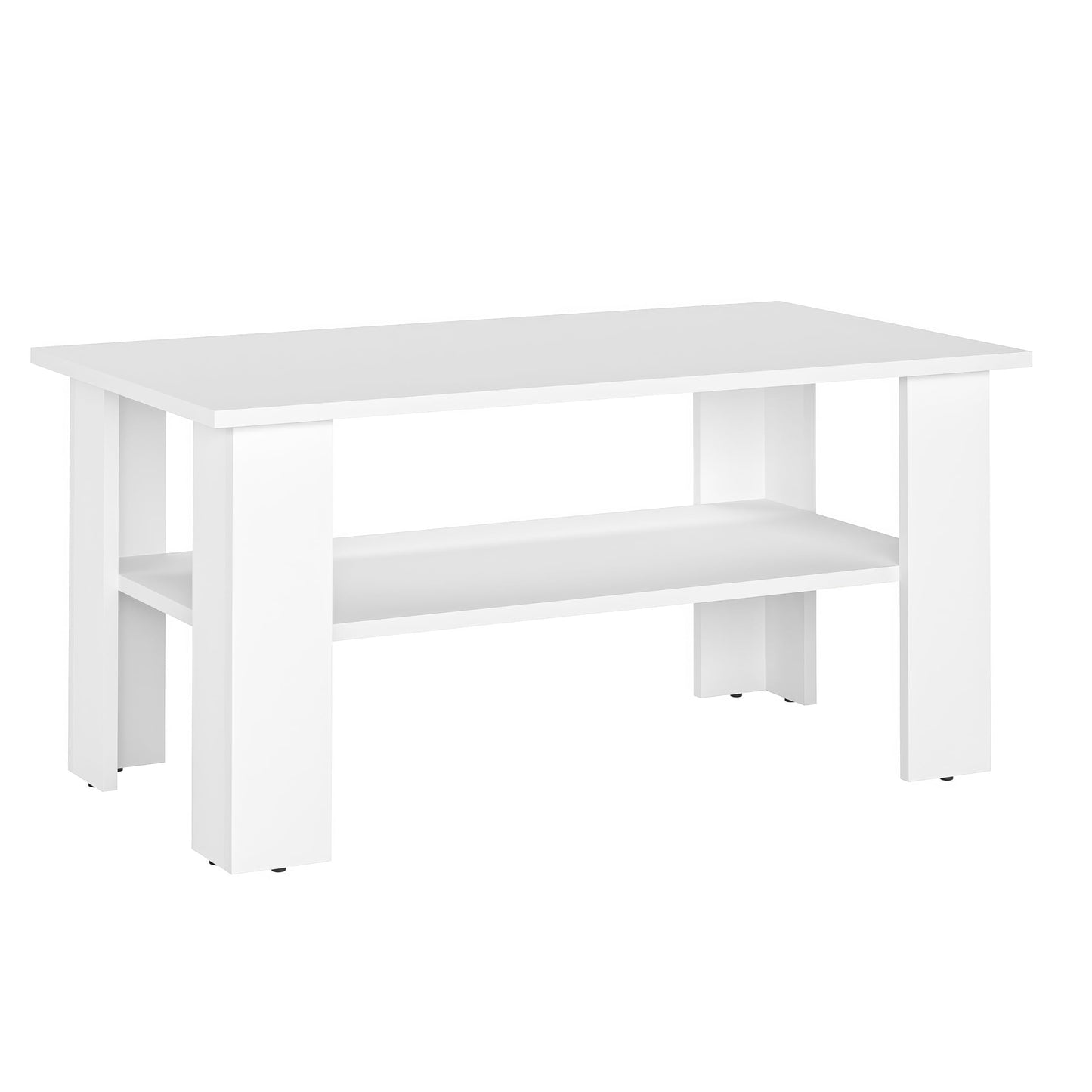 Couchtisch - Wohnzimmertisch Holz, 90 x 50 x 43 cm Weiss