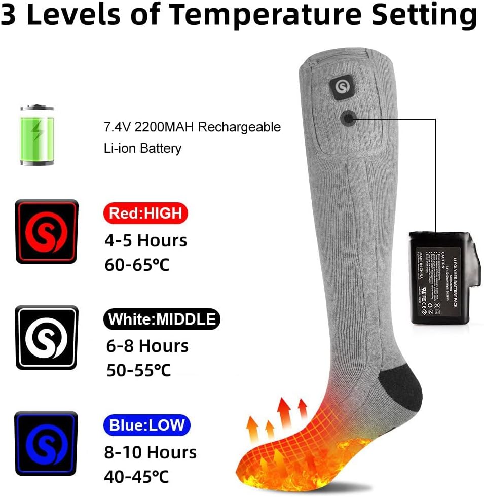 Heizsocken, Grau XL