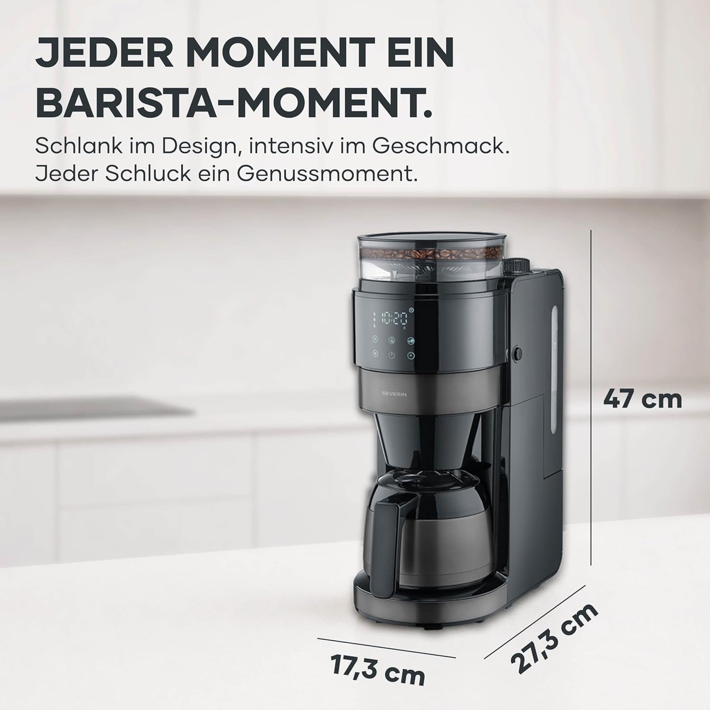 Filterkaffeemaschine KA4831, 8 Tassen (Thermokanne) Dark Inox, Schwarz