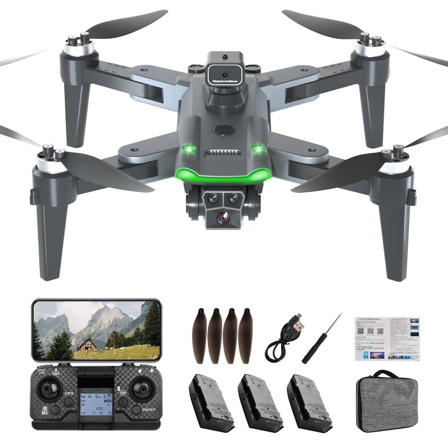 GPS-Drohne mit 4K Kamera, Klein Schwarz