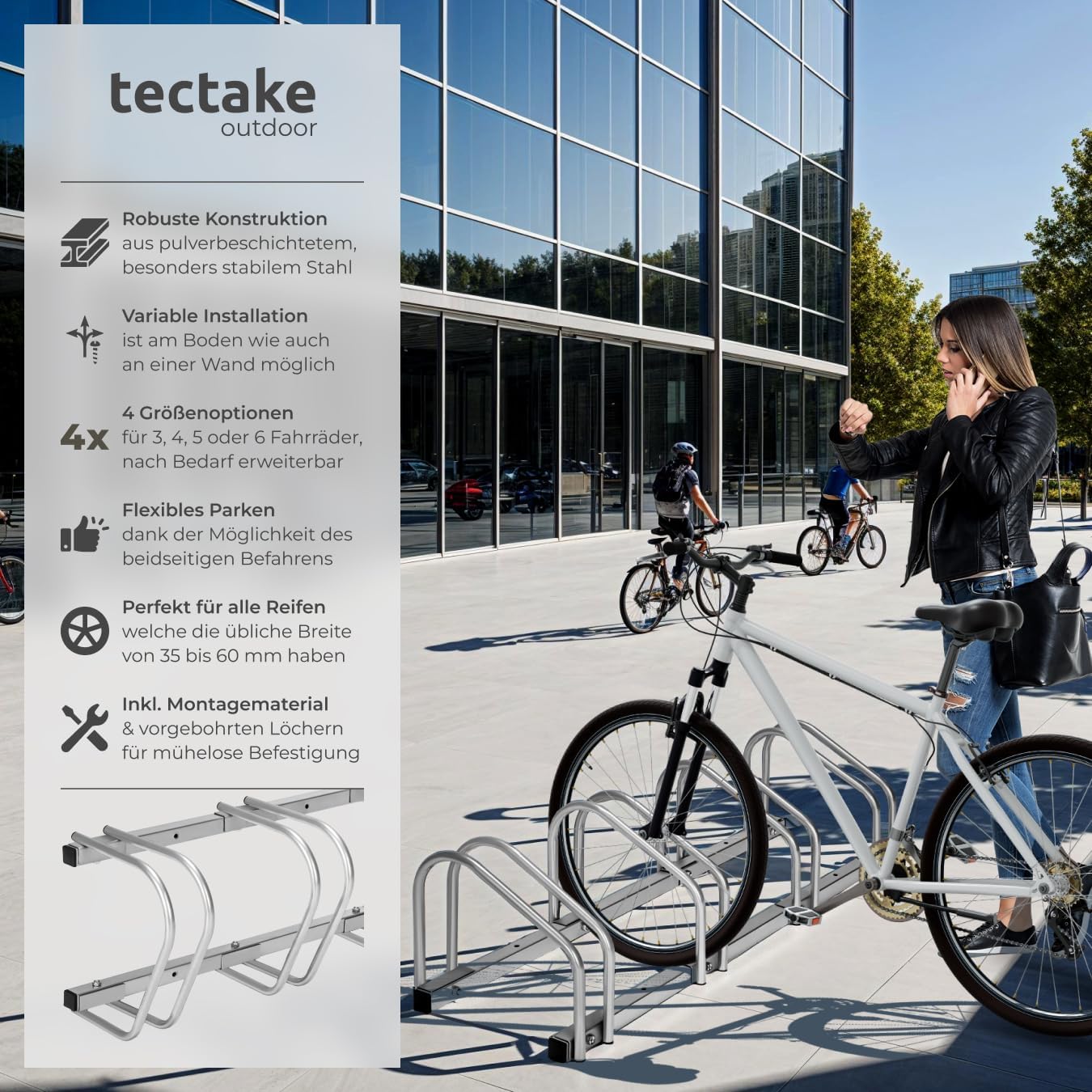 Fahrradständer, für 4 Fahrräder