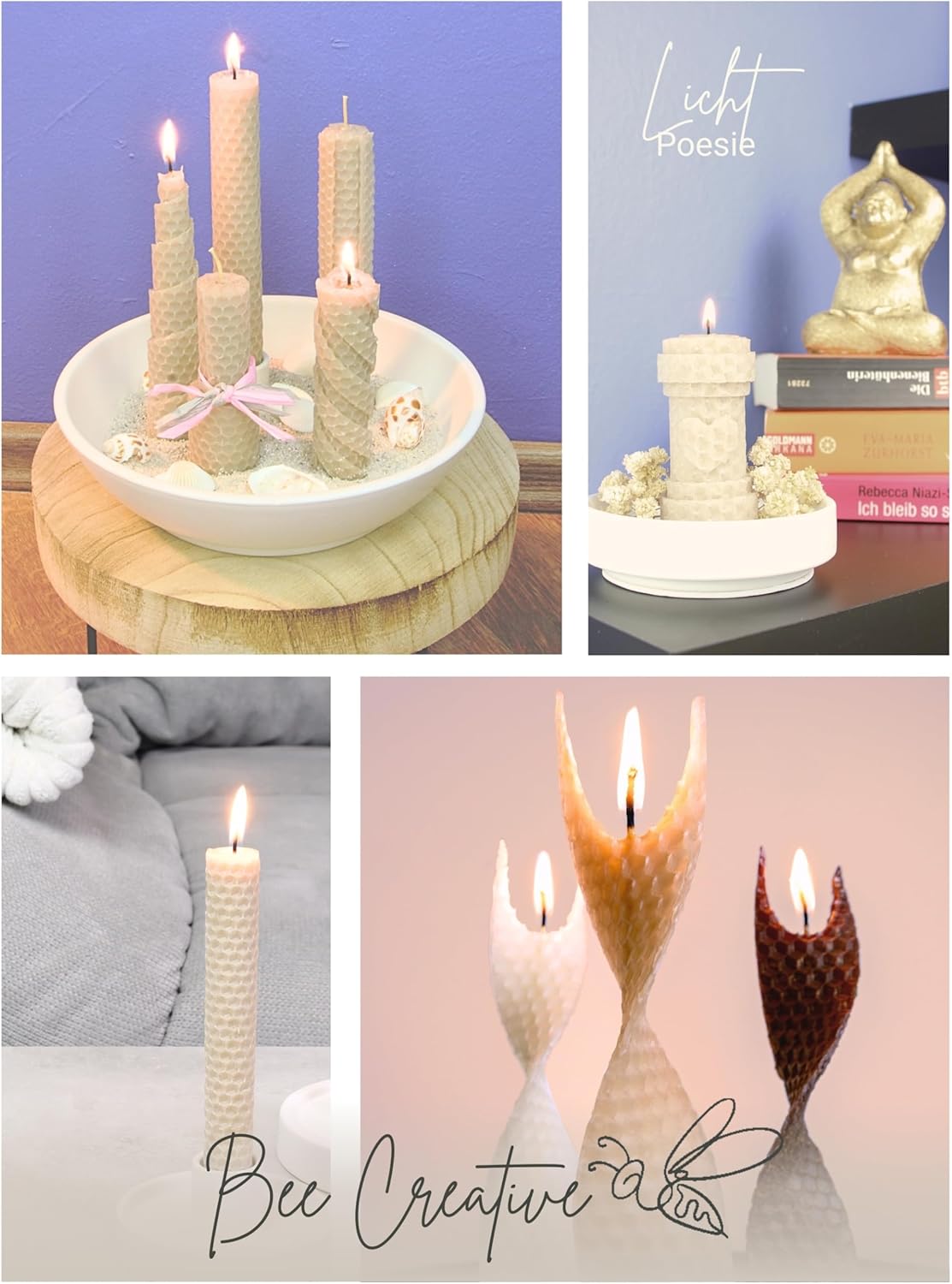 DIY Bienenwachs-Kerzen-Bastelset, Beige