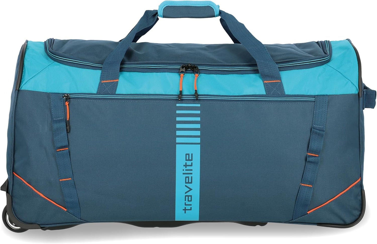 Reisetasche Basics mit Rollen, Petrol/Orange