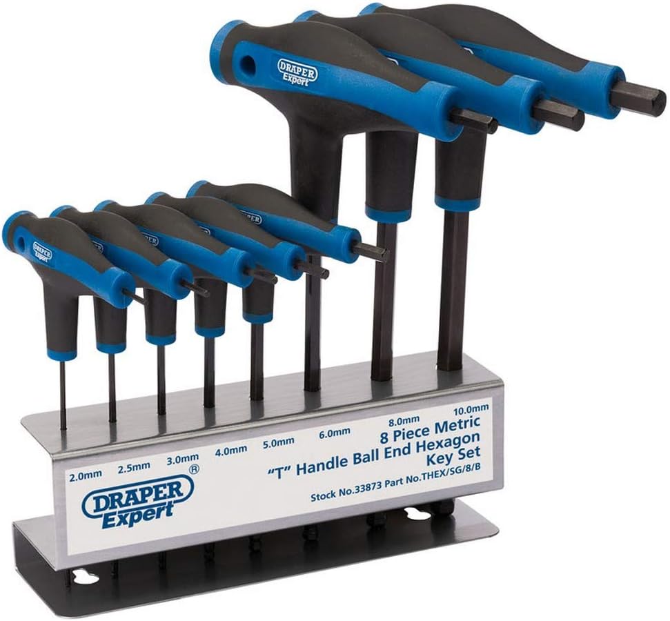 8-teiliges T-Griff Sechskant- & Kugelkopfschlüssel-Set, 1 Blau